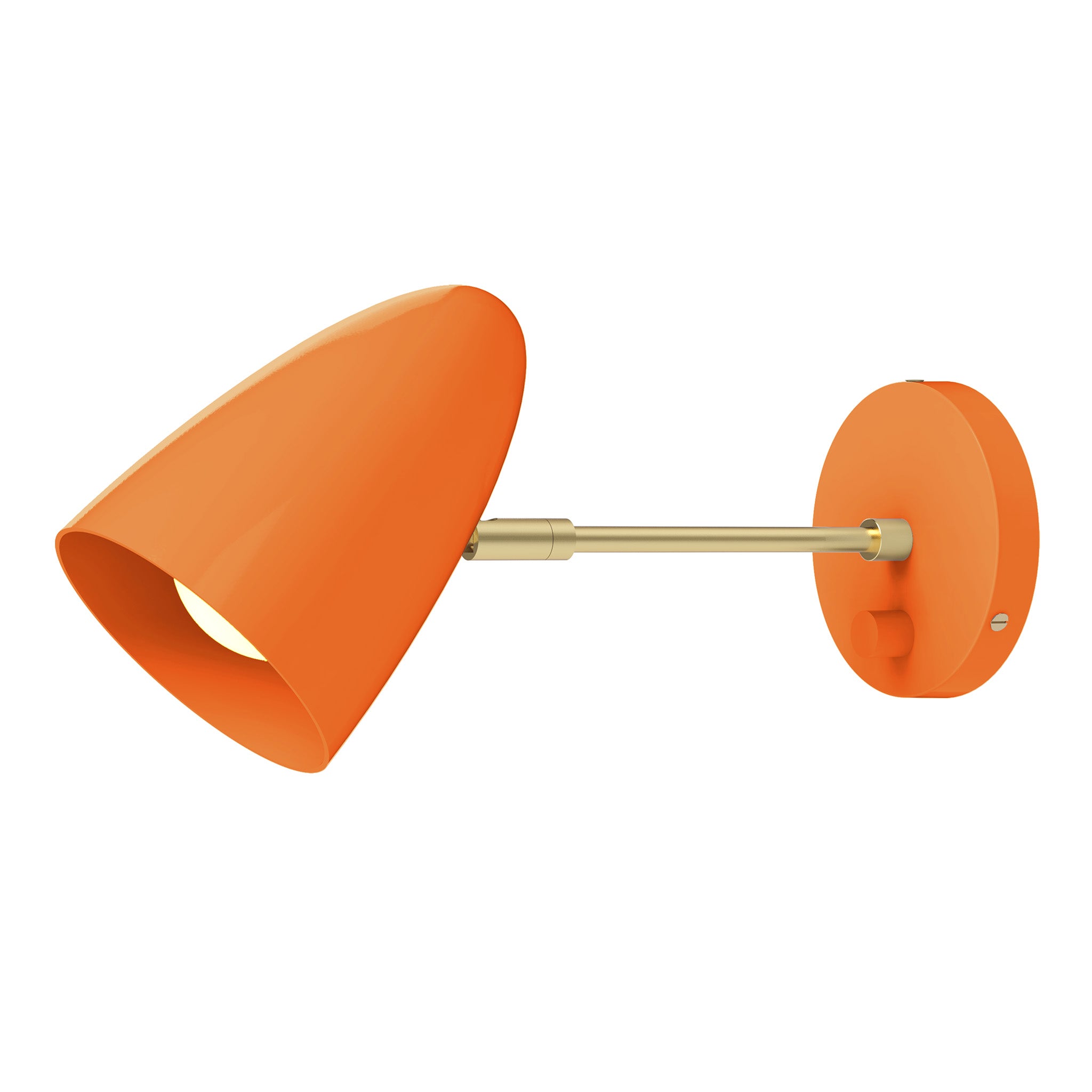brass orange color boom sconce - 6" arm dutton brown lighting