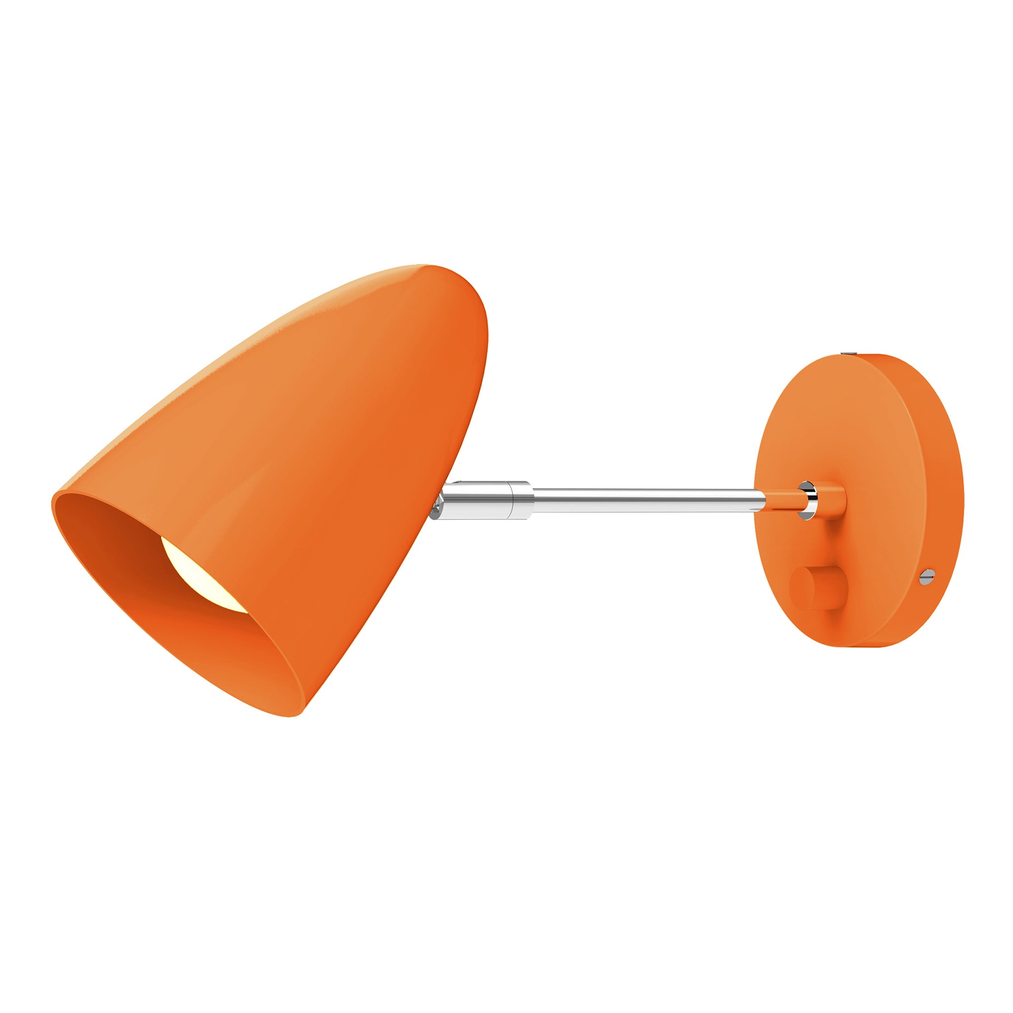 nickel orange color boom sconce - 6" arm dutton brown lighting
