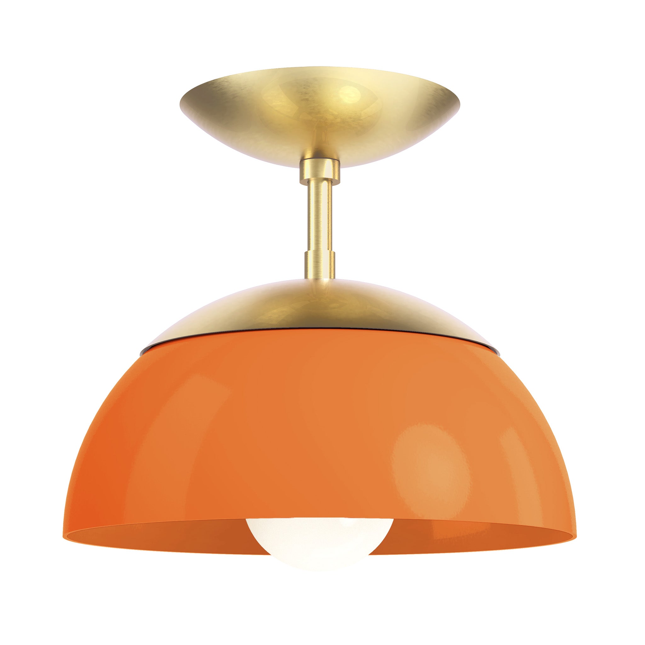 brass orange color cadbury flush mount 10" dutton brown lighting