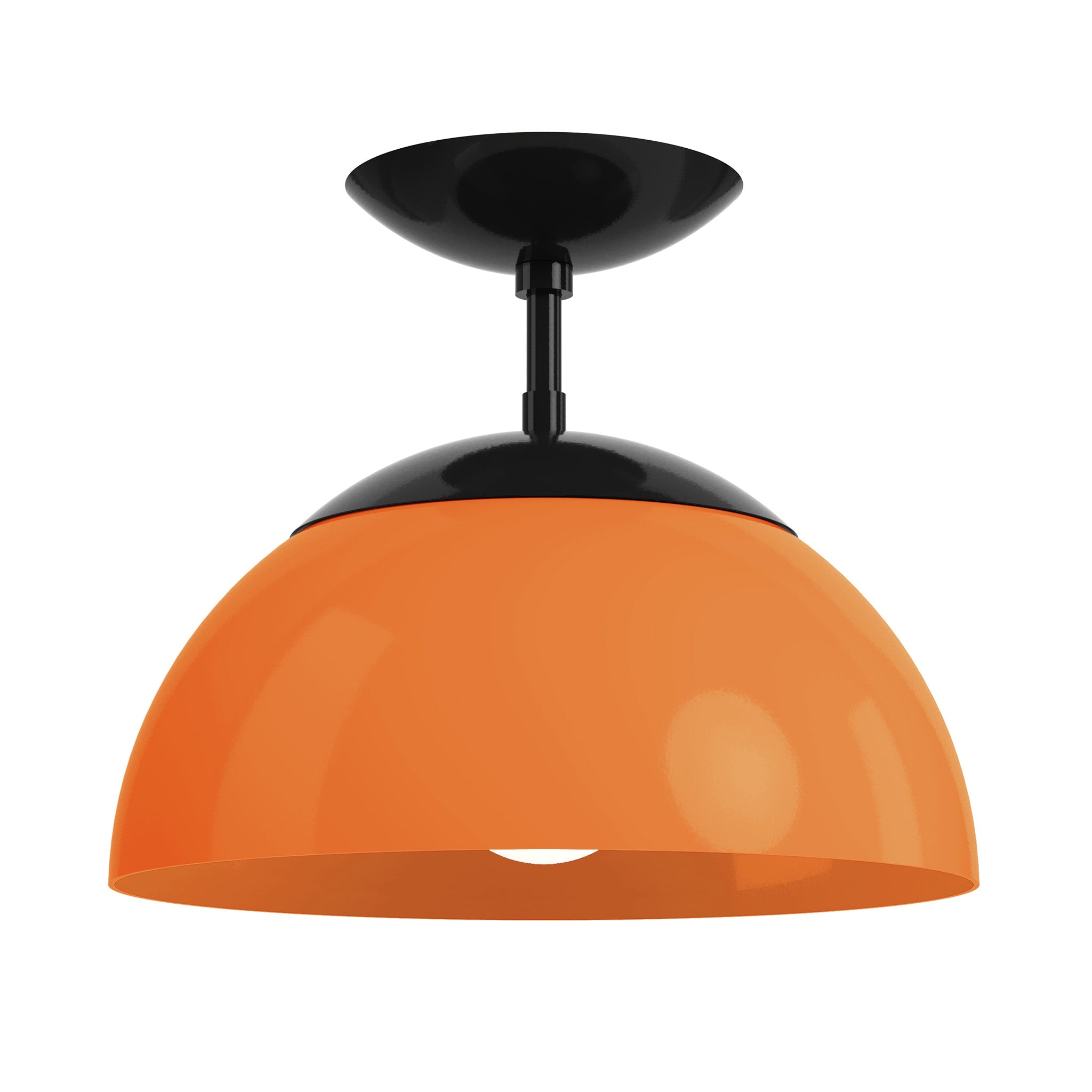 black orange color cadbury flush mount 12" dutton brown lighting