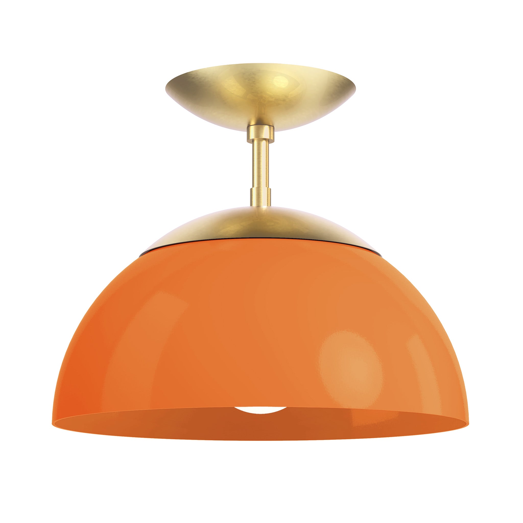 brass orange color cadbury flush mount 12" dutton brown lighting