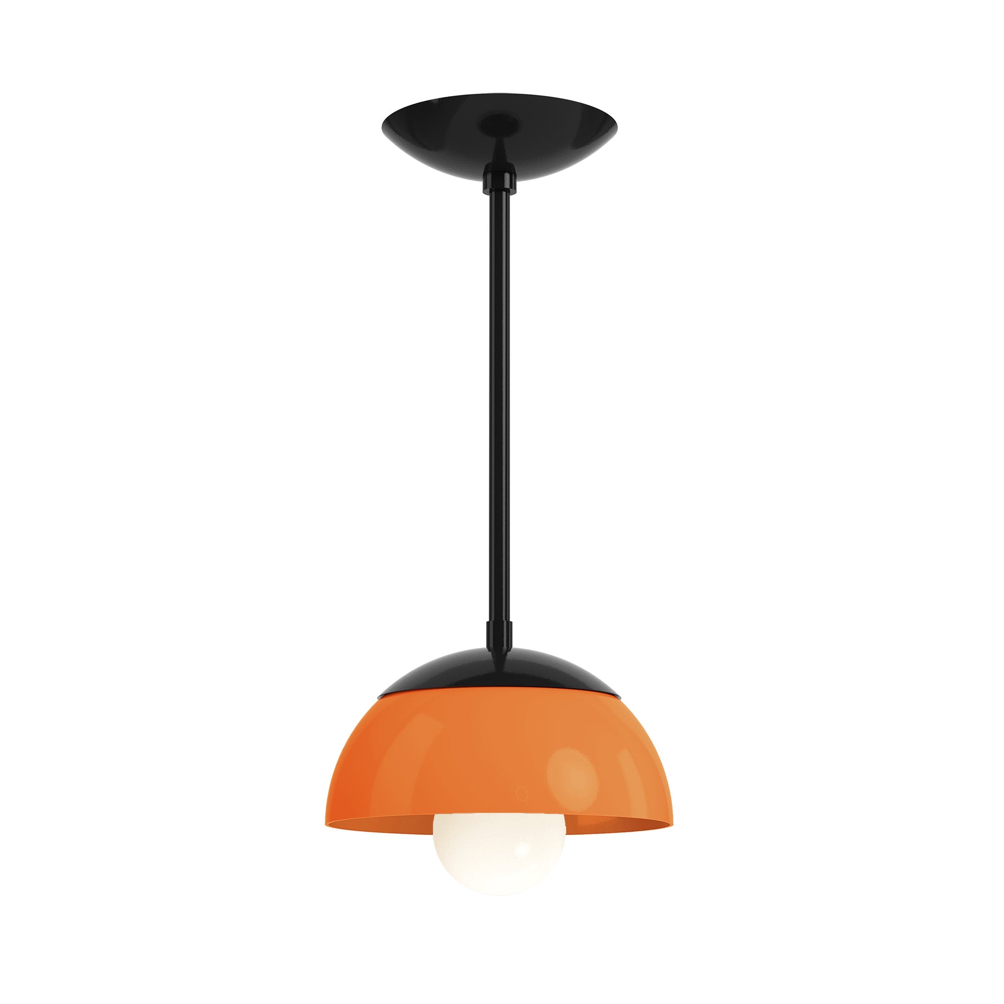 black orange color cadbury pendant 8" dutton brown lighting