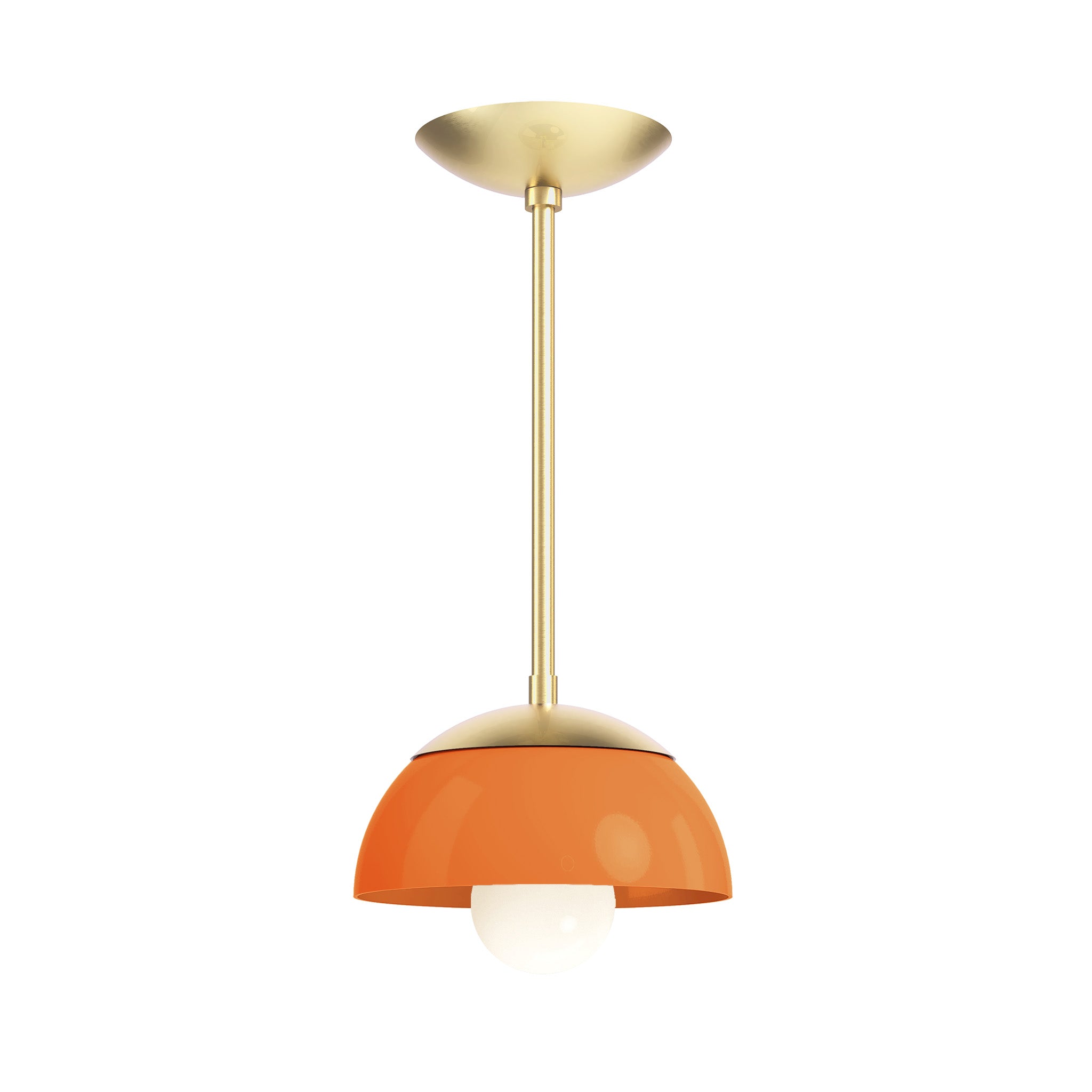brass orange color cadbury pendant 8" dutton brown lighting