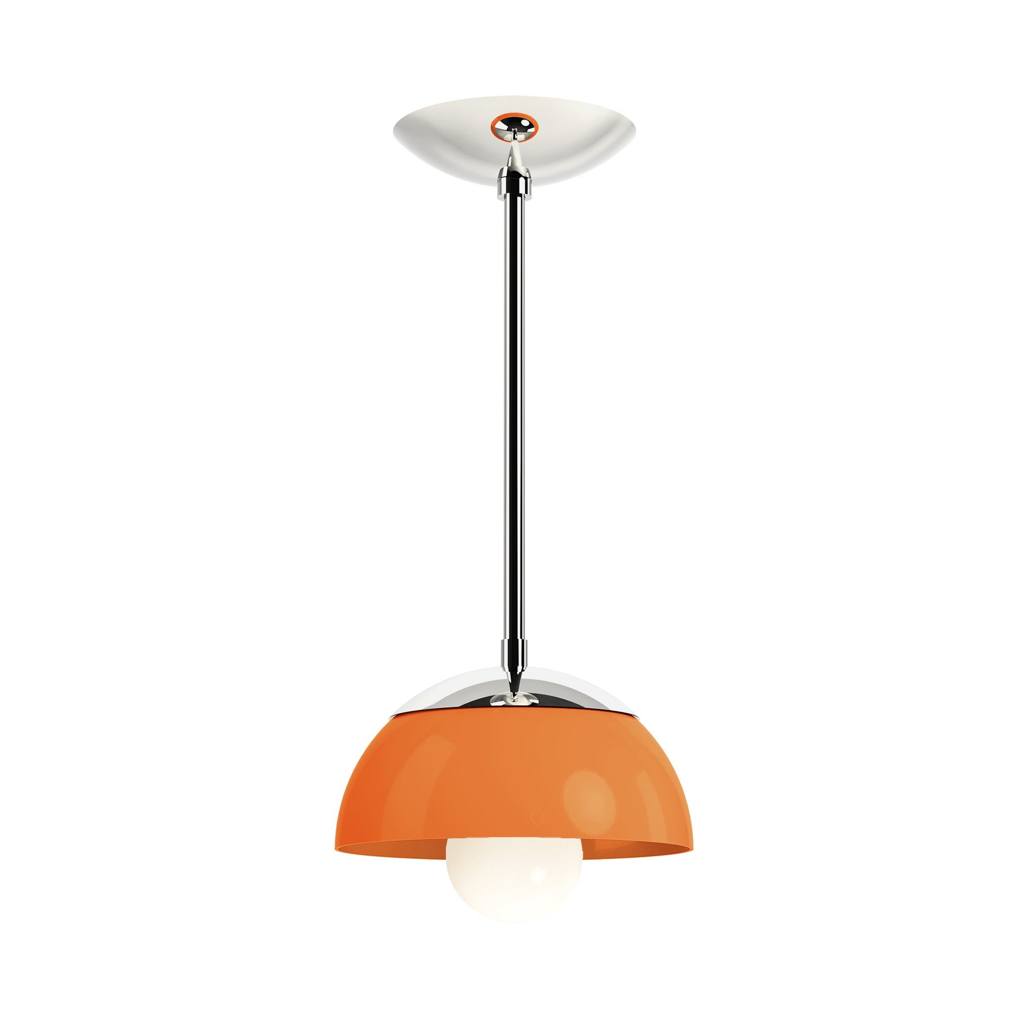 nickel and orange color cadbury pendant 8" dutton brown lighting