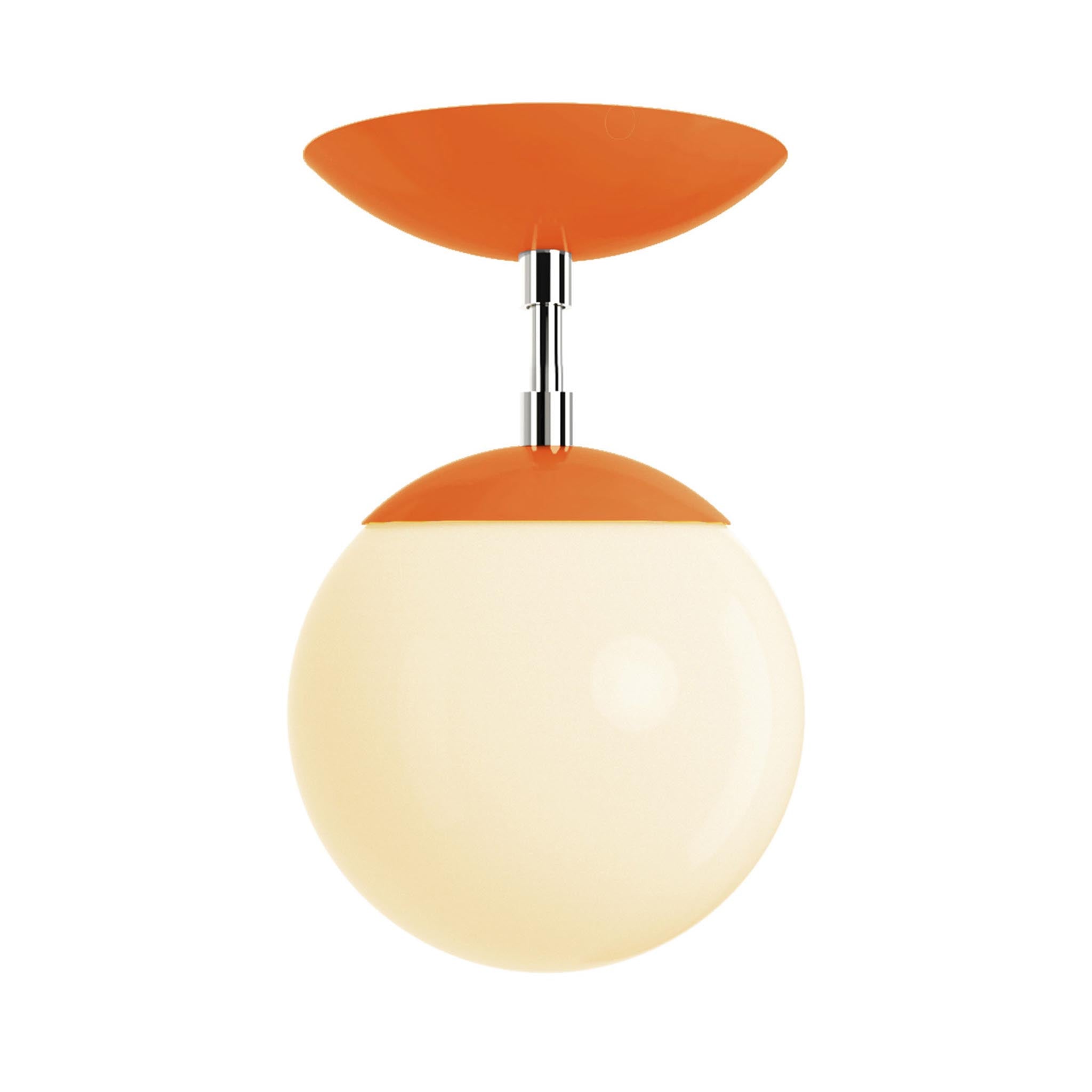 Polished nickel and orange cap globe flush mount 6" dutton brown lighting
