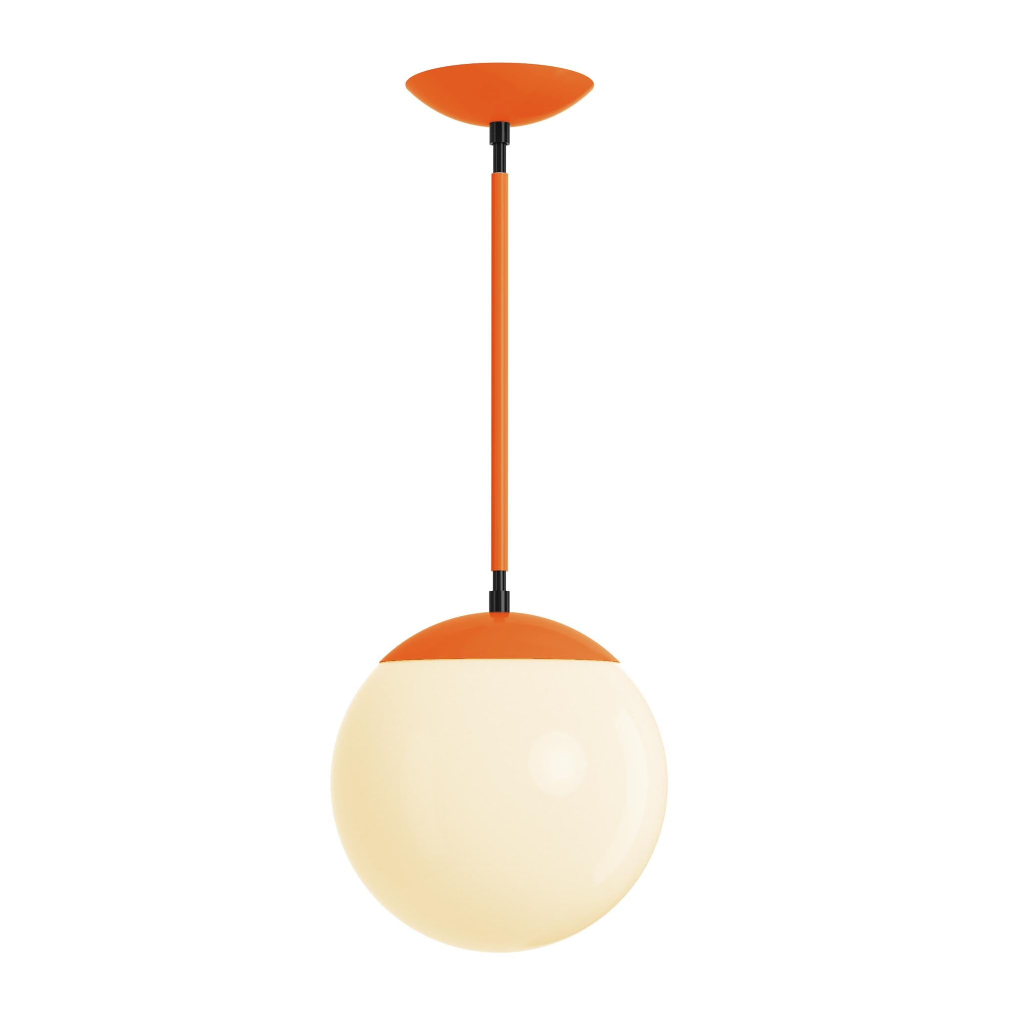 Black and orange cap globe pendant 10" dutton brown lighting