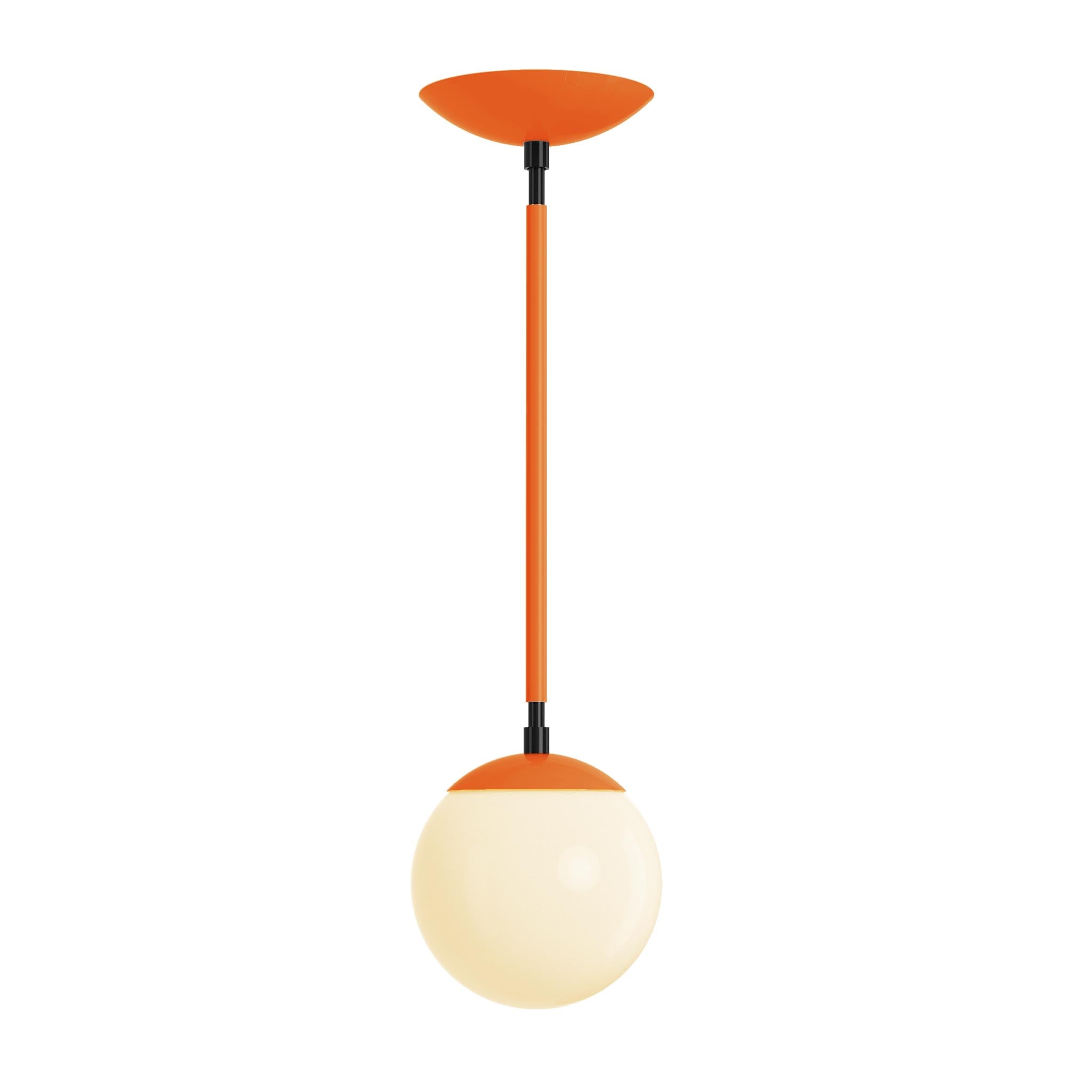 Black and orange cap globe pendant 6" Dutton Brown lighting