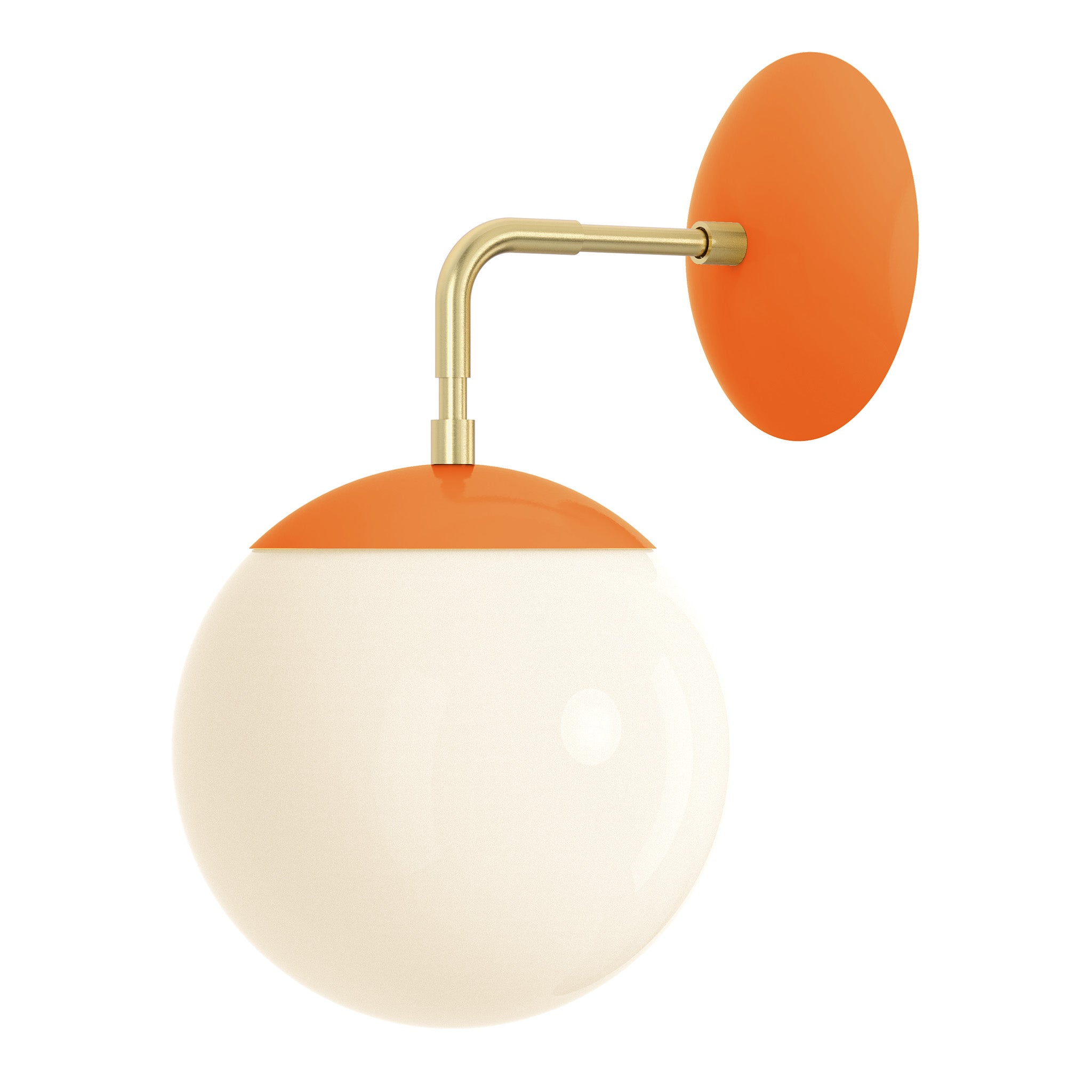 brass orange color cap sconce 8" dutton brown lighting