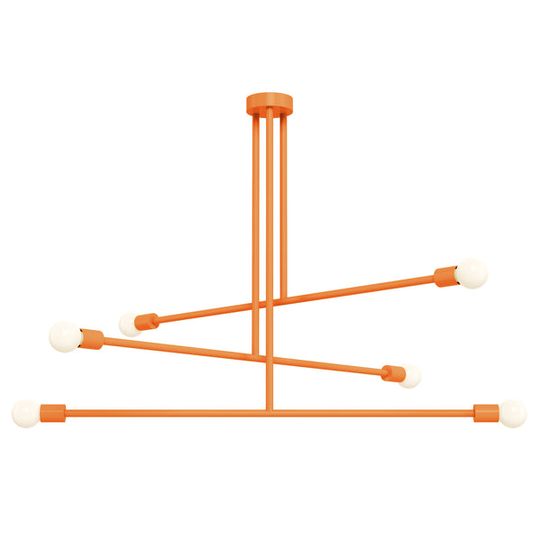 Orange color Commander chandelier 47" Dutton Brown lighting