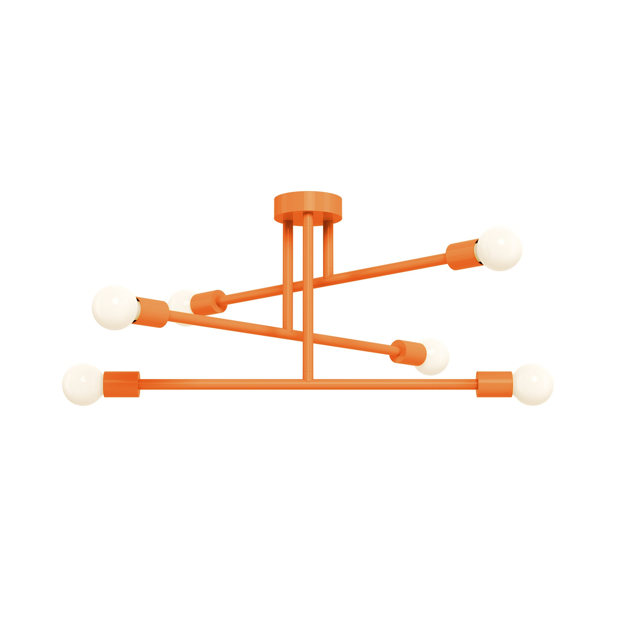 orange color commander flush mount 29" dutton brown lighting