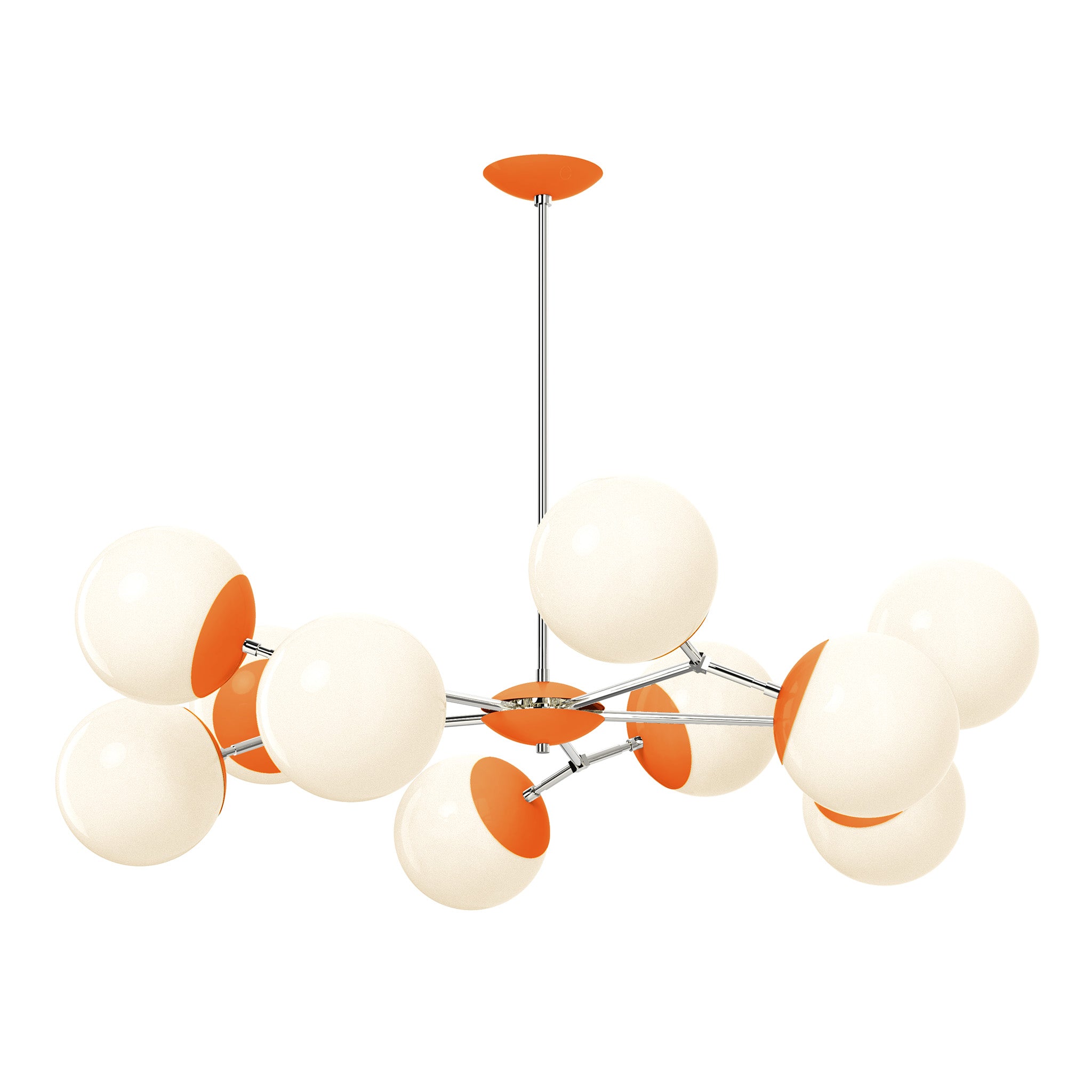 nickel orange color crown chandelier 46" dutton brown lighting