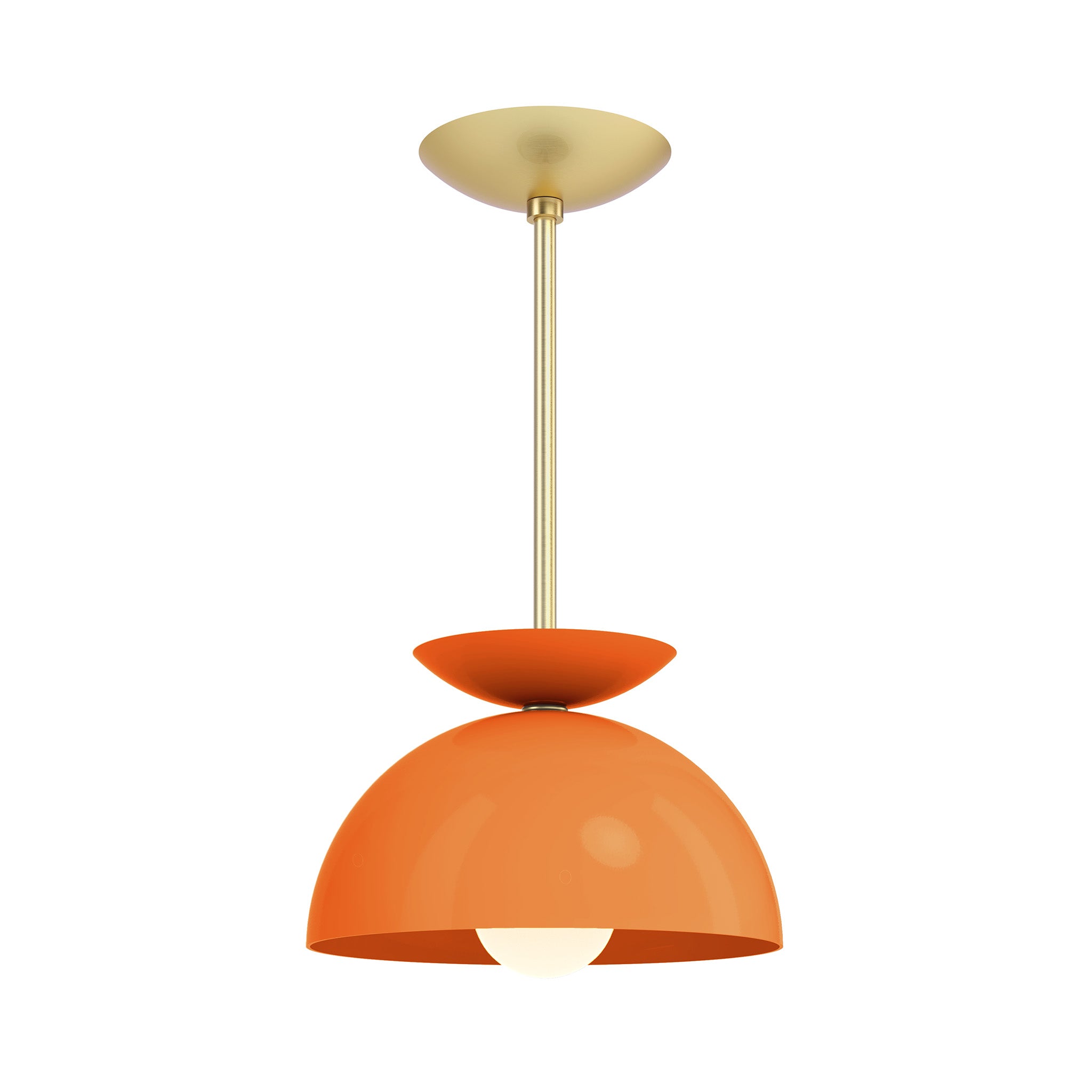 brass orange color echo pendant 10" dutton brown lighting