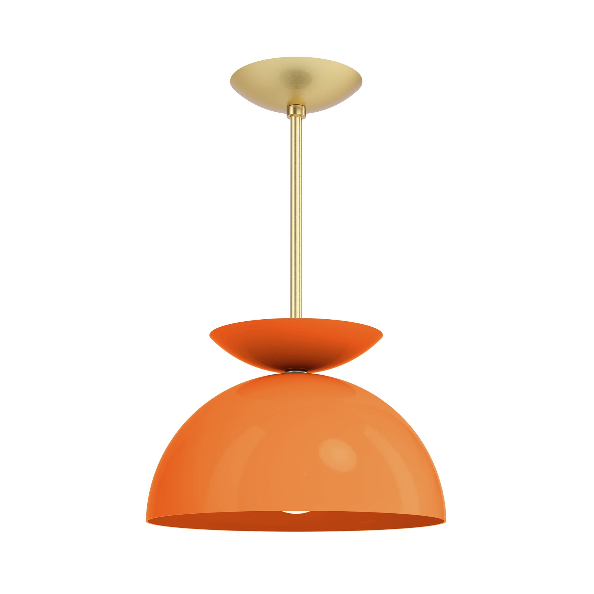 brass orange color echo pendant 12" dutton brown lighting