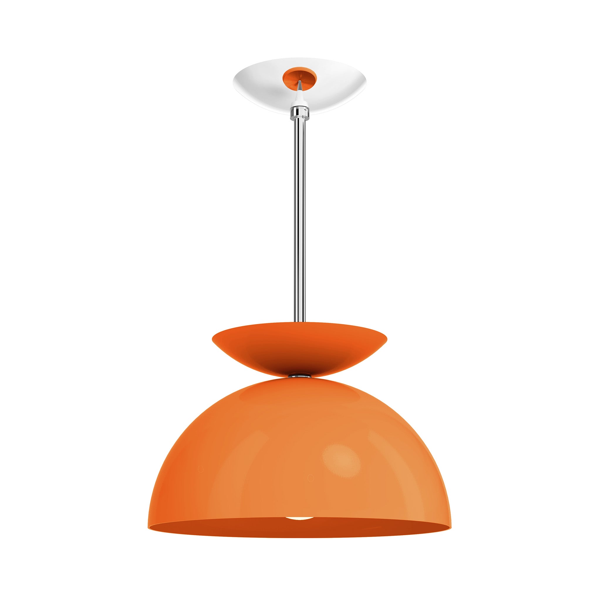 Nickel and orange  color echo pendant 12" dutton brown lighting