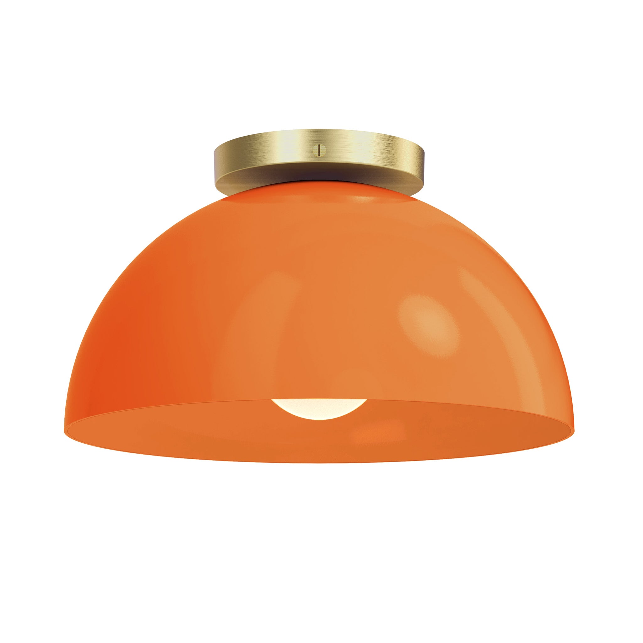 Brass and orange color Hemi flush mount 12" Dutton Brown lighting