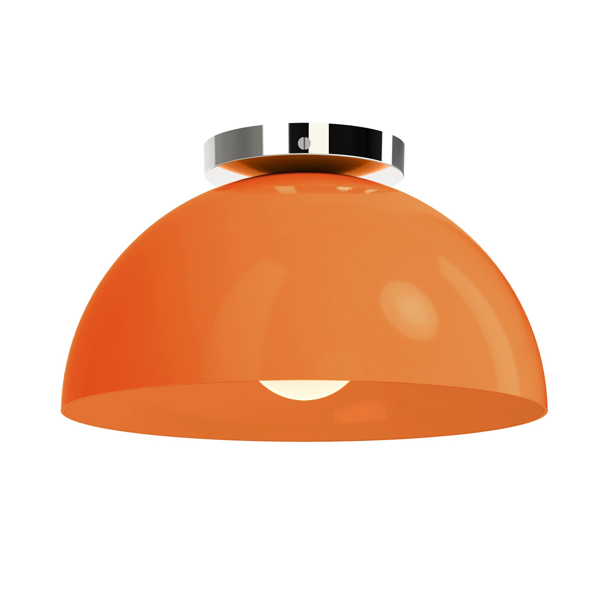 Nickel and orange color Hemi flush mount 12" Dutton Brown lighting