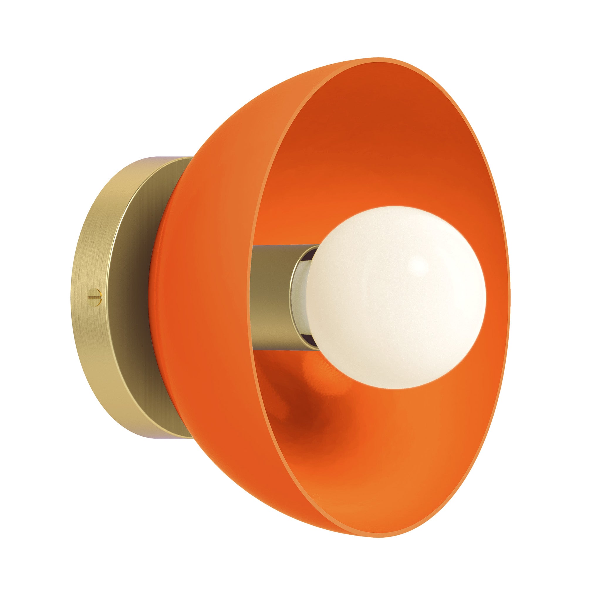 Brass and orange color Hemi sconce 8" Dutton Brown lighting