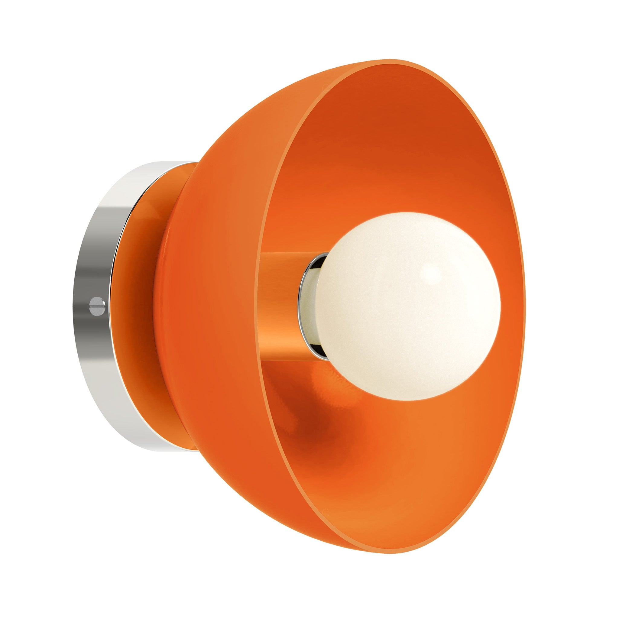 Nickel and orange color Hemi sconce 8" Dutton Brown lighting