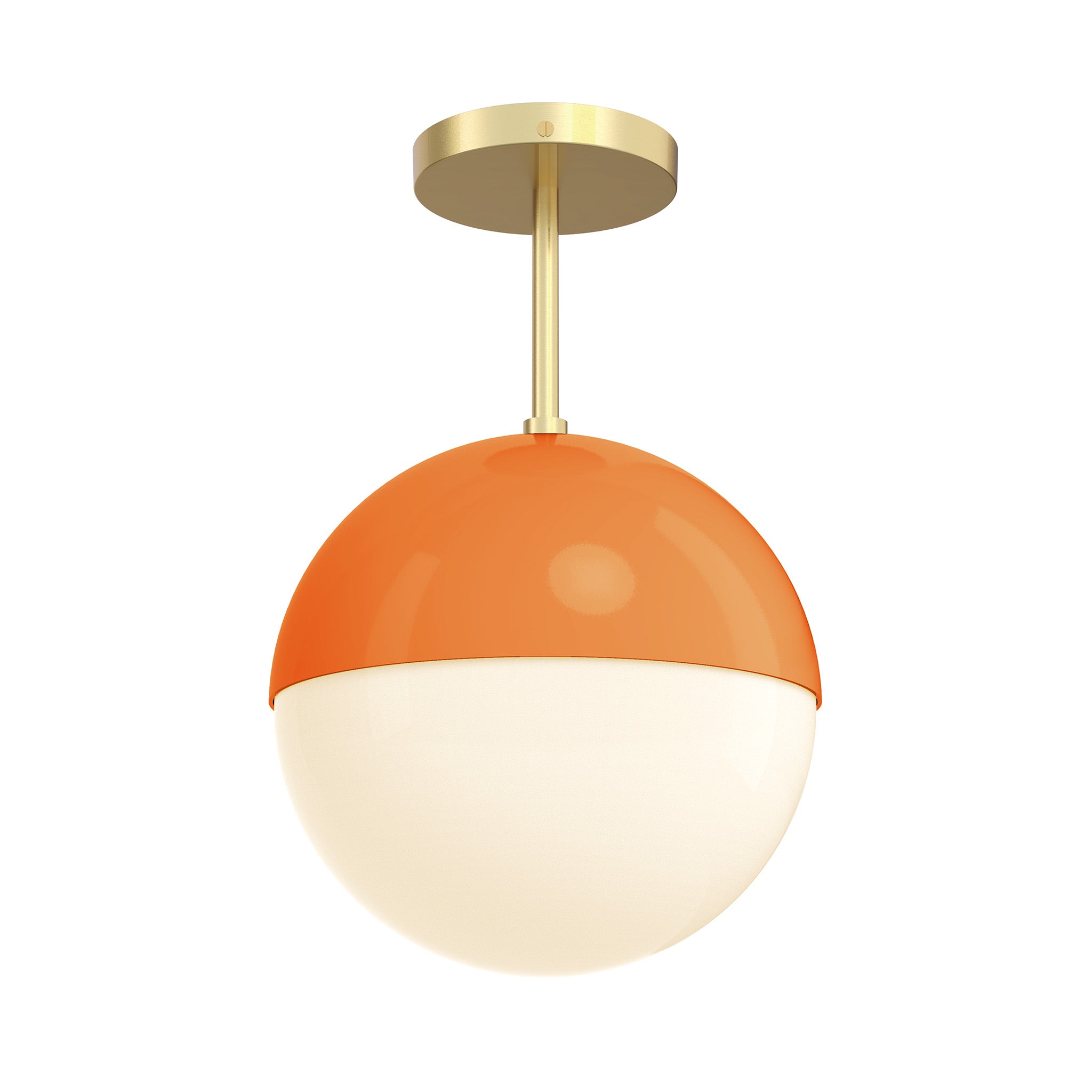 brass orange color lure flush mount 10" dutton brown lighting