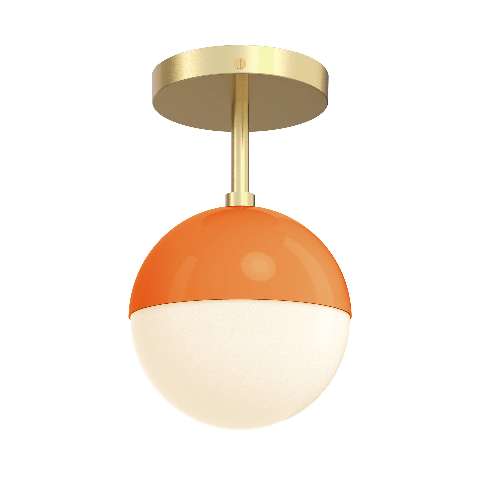 brass orange color lure flush mount 6" dutton brown lighting
