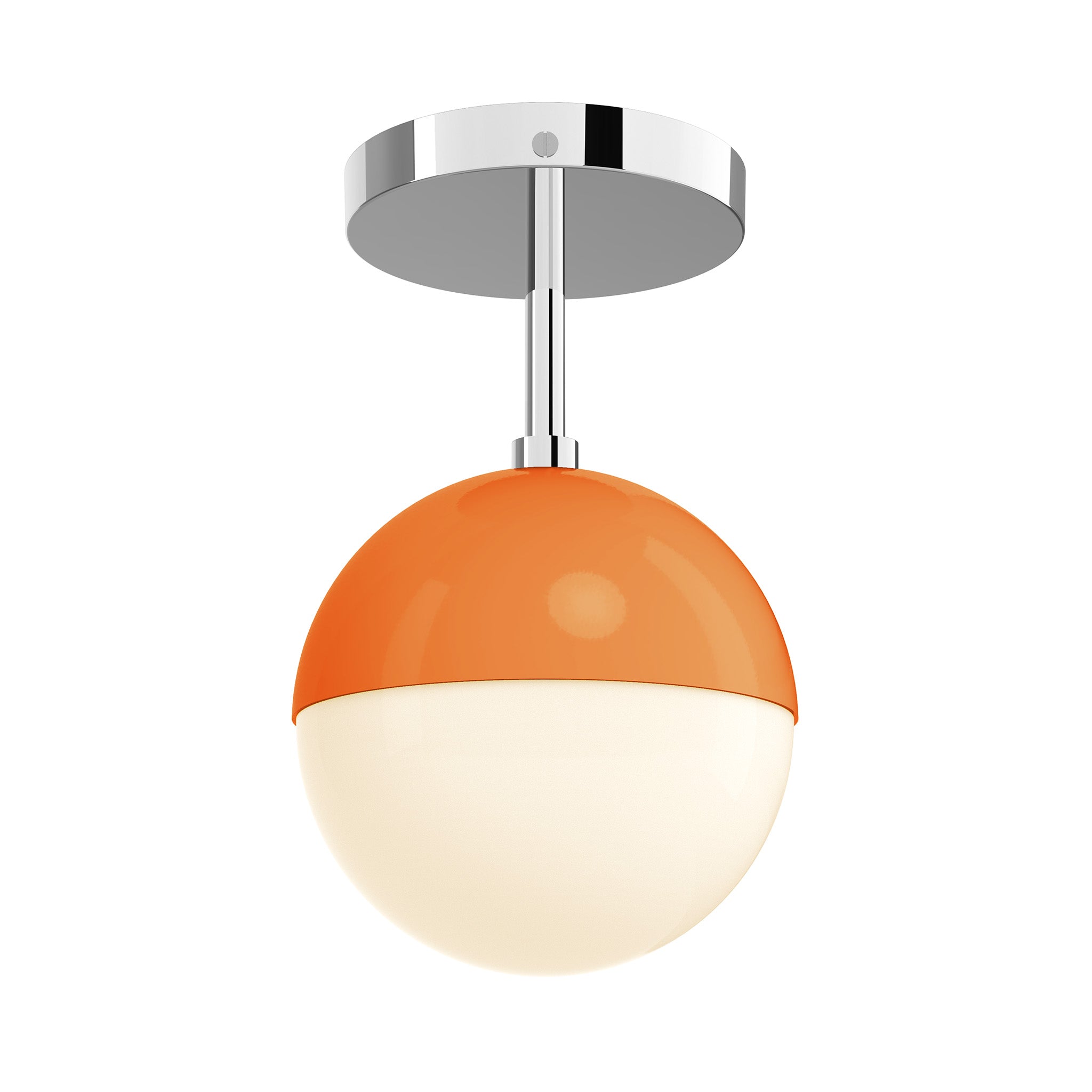 nickel orange color lure flush mount 6" dutton brown lighting