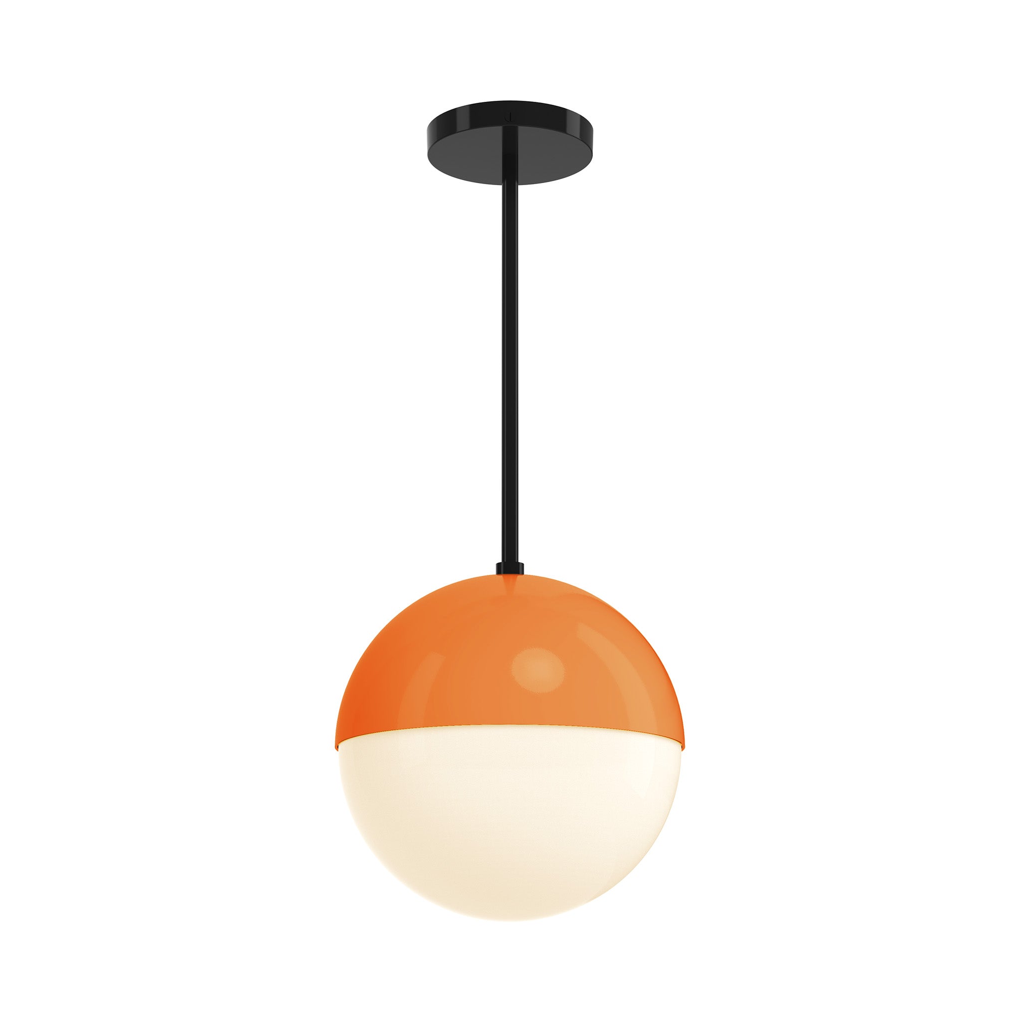 black and orange lure globe pendant 10 inch dutton brown lighting