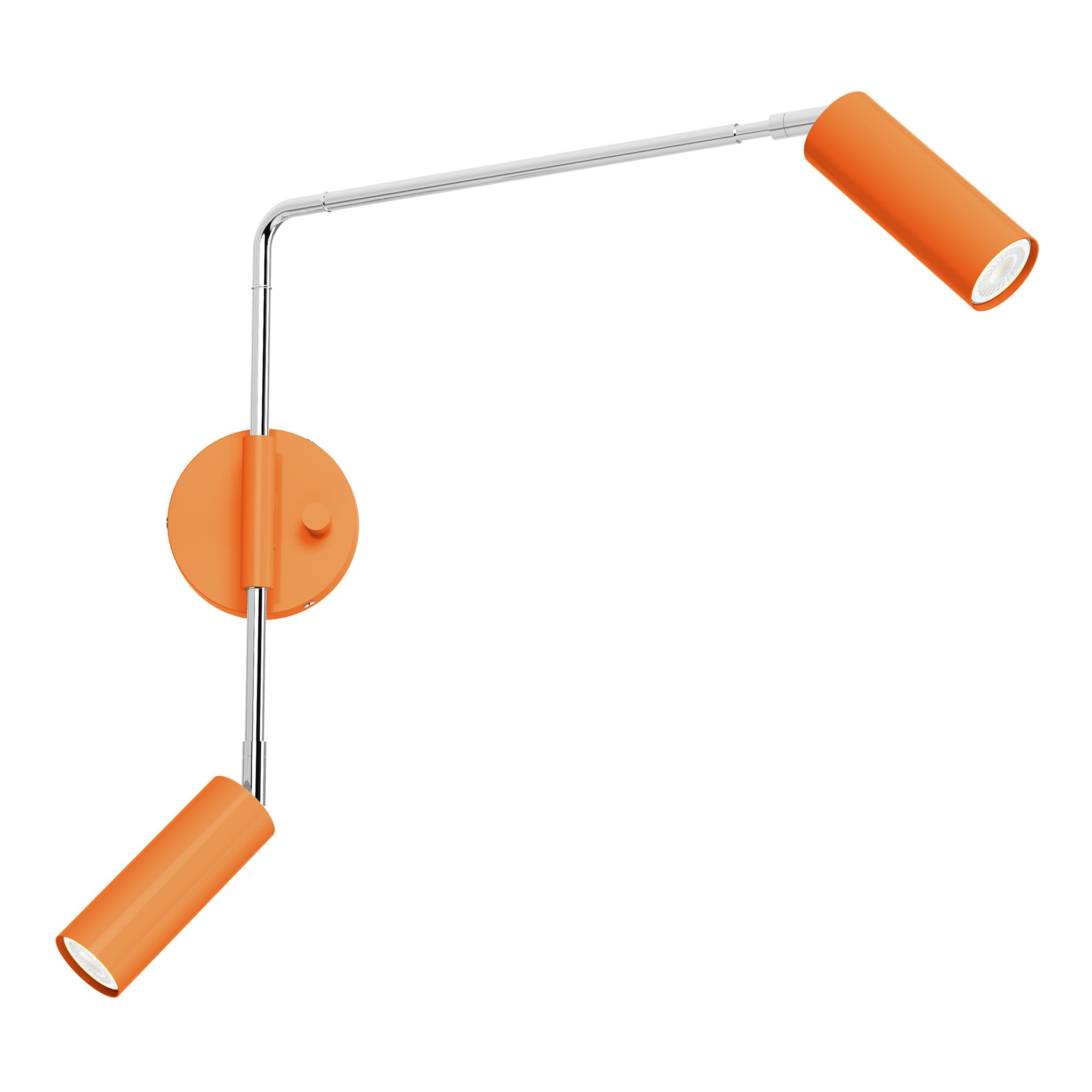 nickel orange color reader double swing arm sconce dutton brown lighting