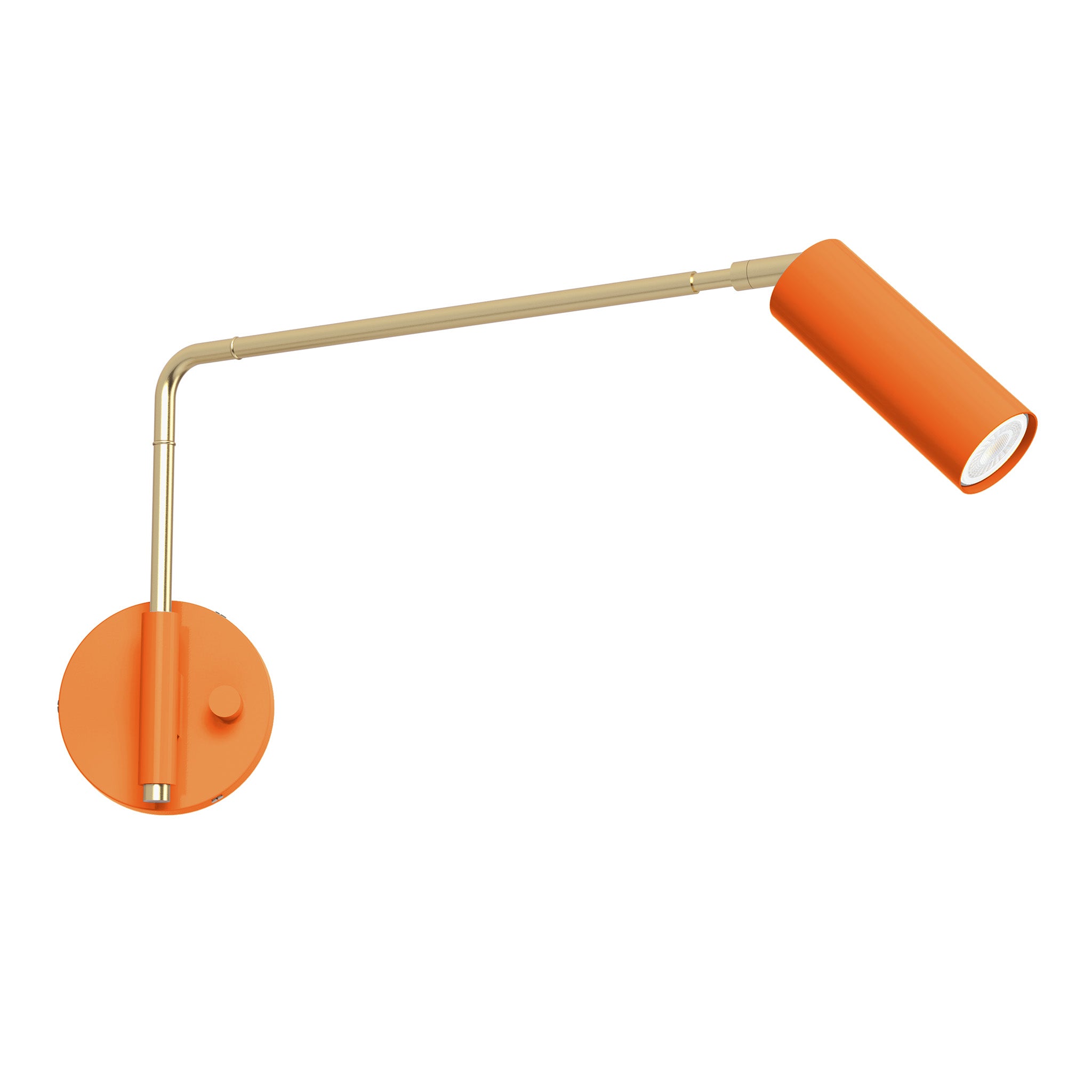 brass orange color reader swing arm sconce - 17" arm dutton brown lighting