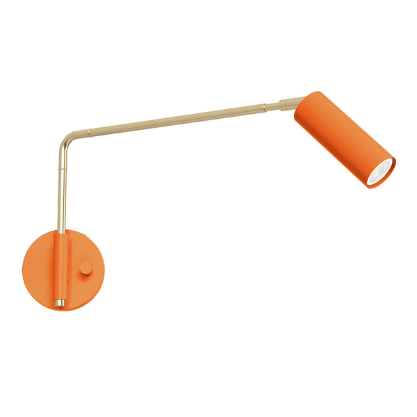 Brass and ORANGE color Color Reader Swing Arm 17" sconce Dutton Brown lighting