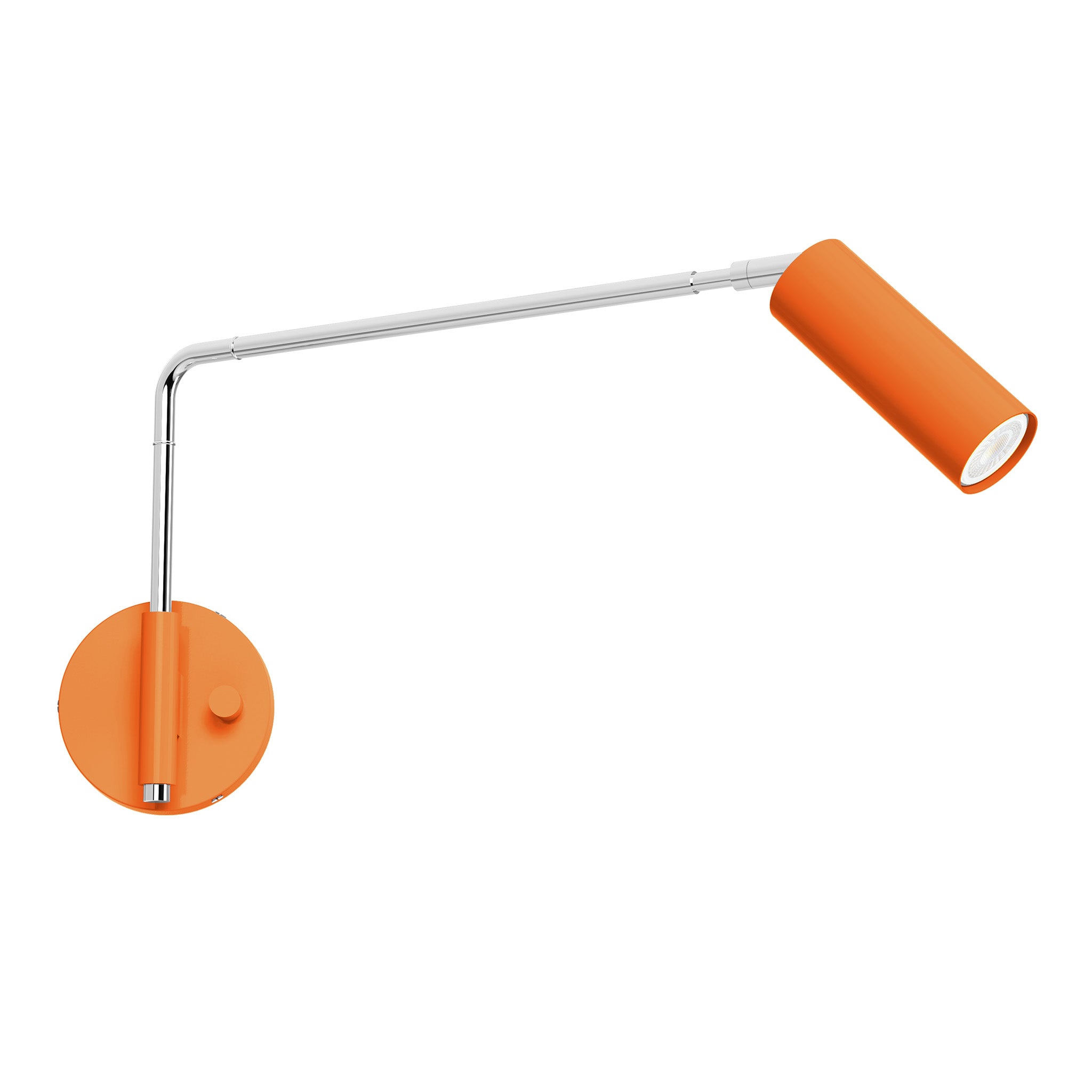 nickel orange color reader swing arm sconce - 17" arm dutton brown lighting