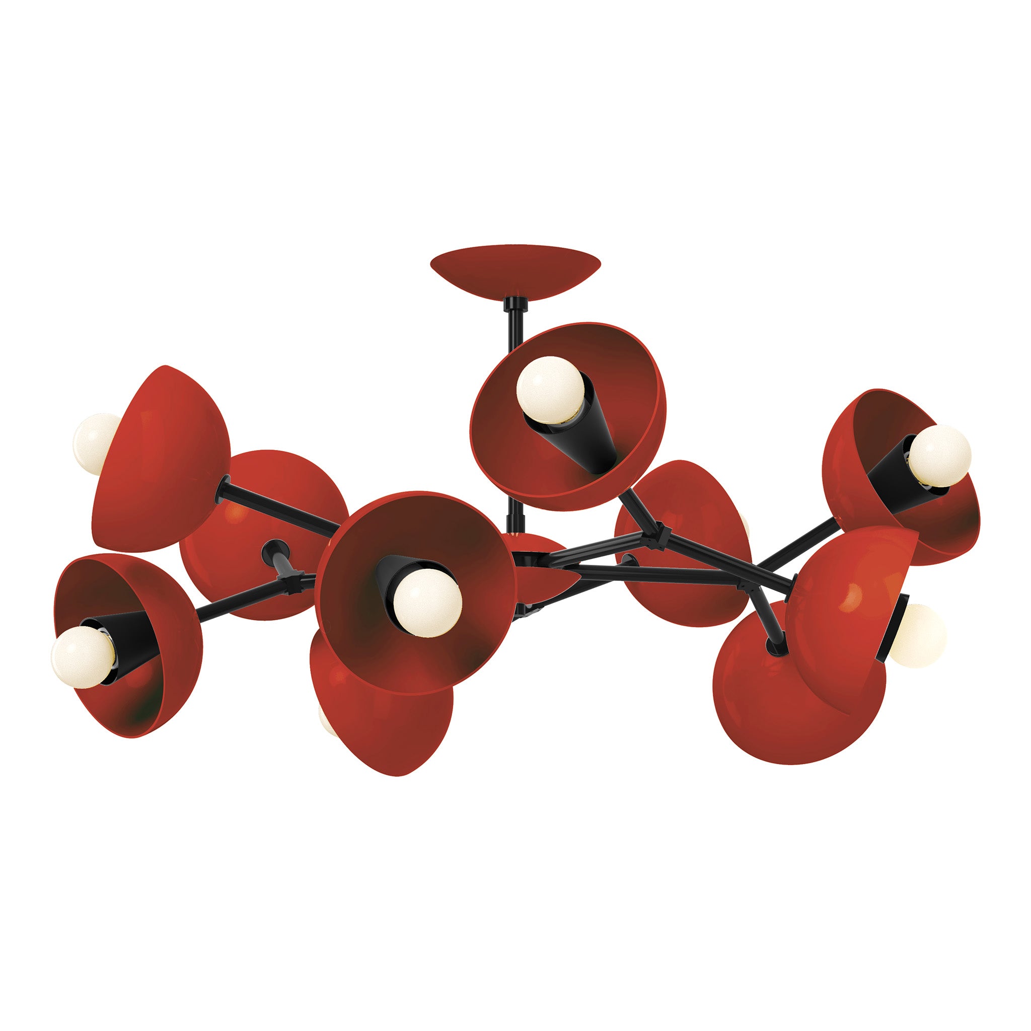 black riding hood red color alegria flush mount 30" dutton brown lighting