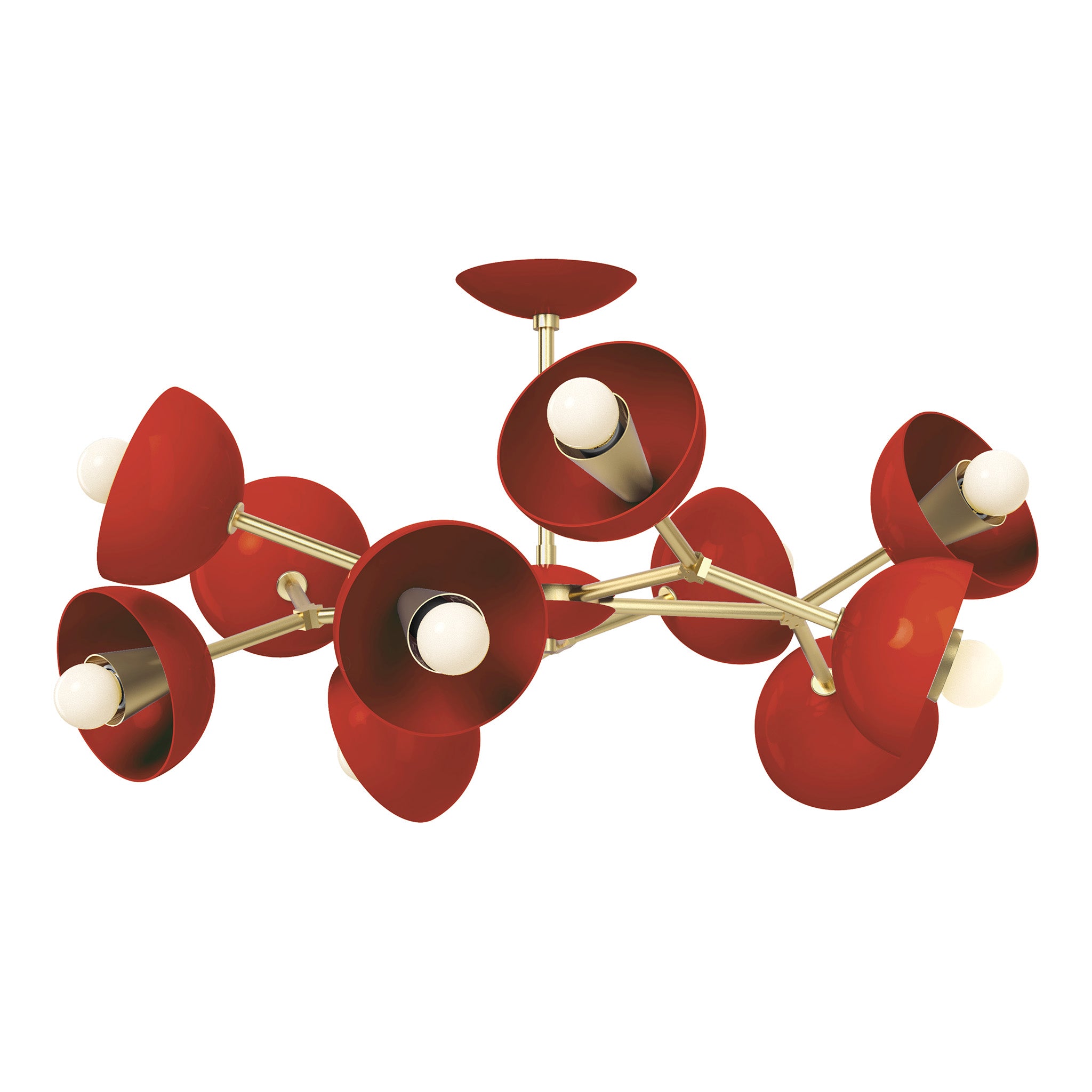 brass riding hood red color alegria flush mount 30" dutton brown lighting