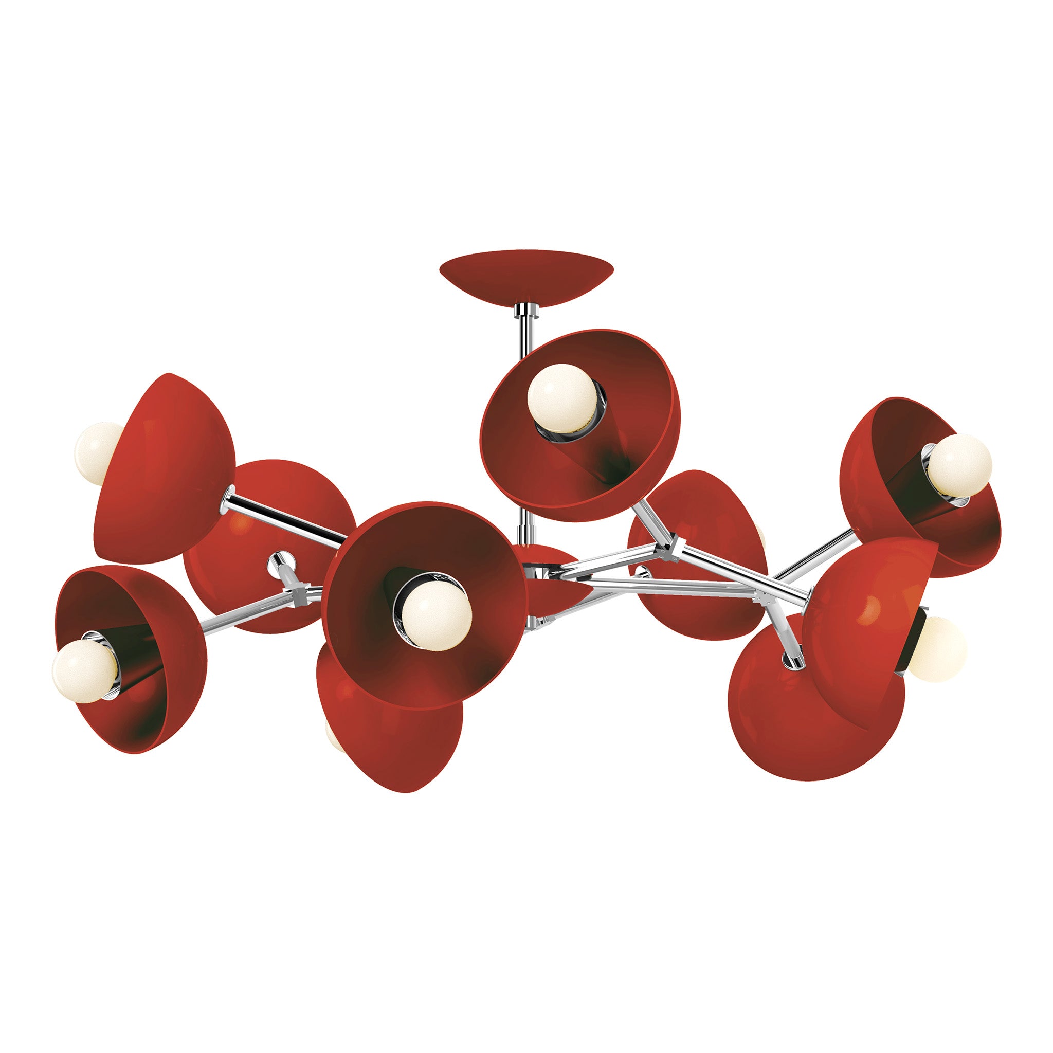 nickel riding hood red color alegria flush mount 30" dutton brown lighting