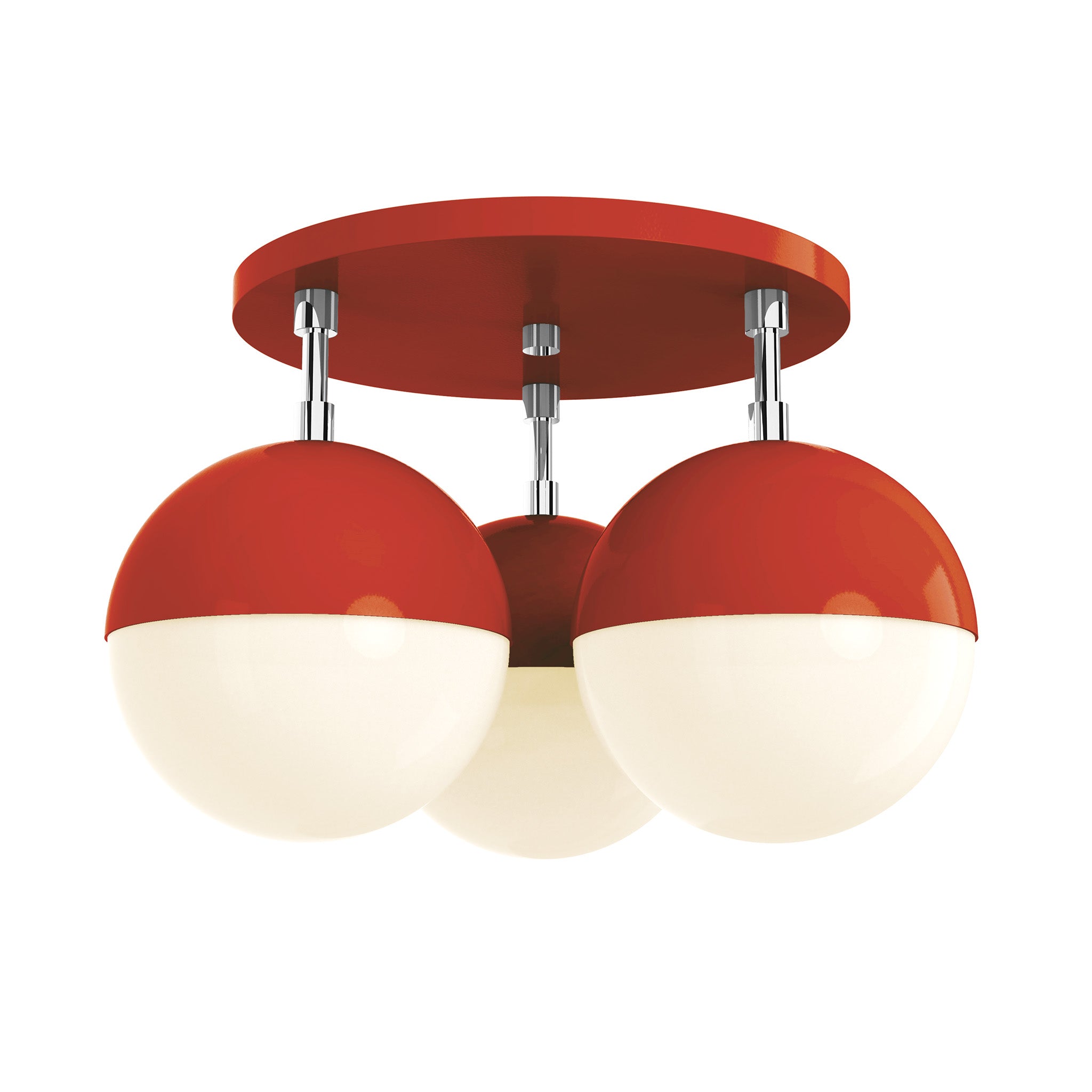 nickel riding hood red color ballsy flush mount dutton brown lighting