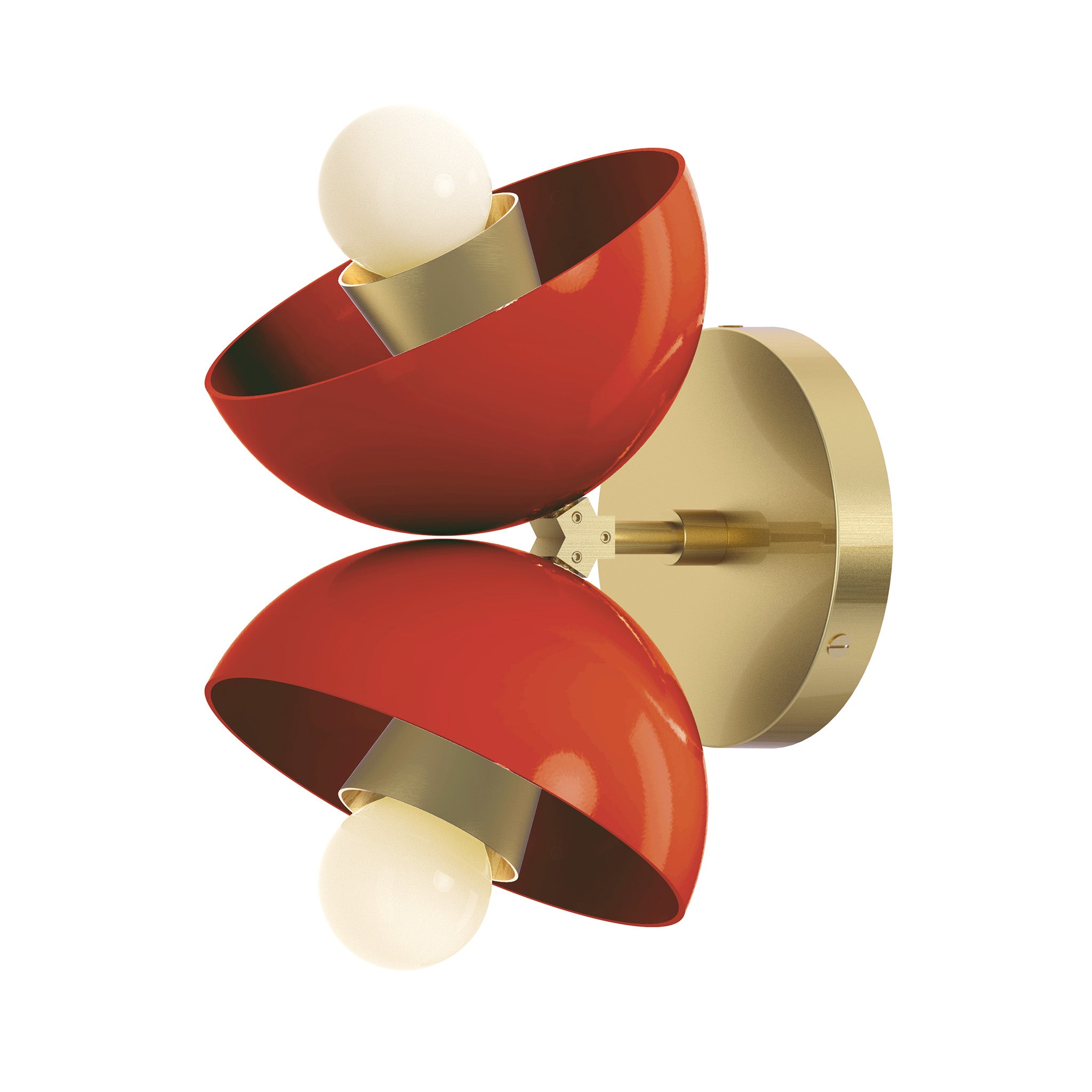 brass riding hood red color beso sconce dutton brown lighting