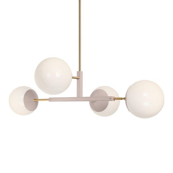 brass and barely color Status chandelier 42" 