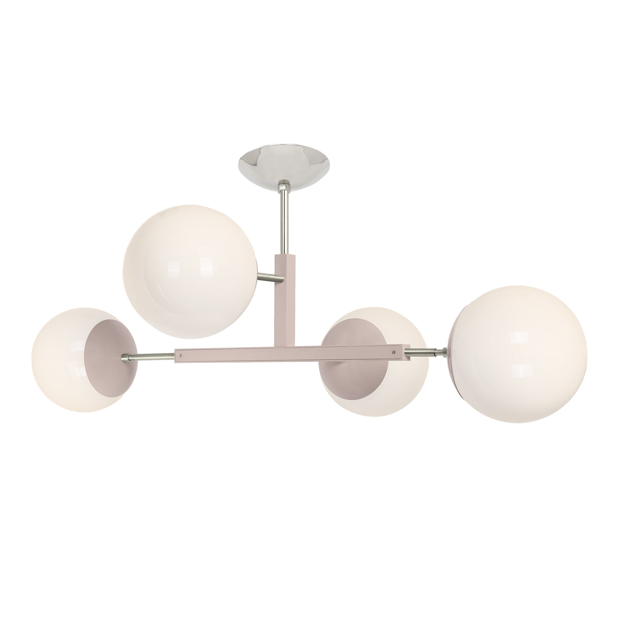 Nickel and barely color Big Status flush mount Dutton Brown lighting