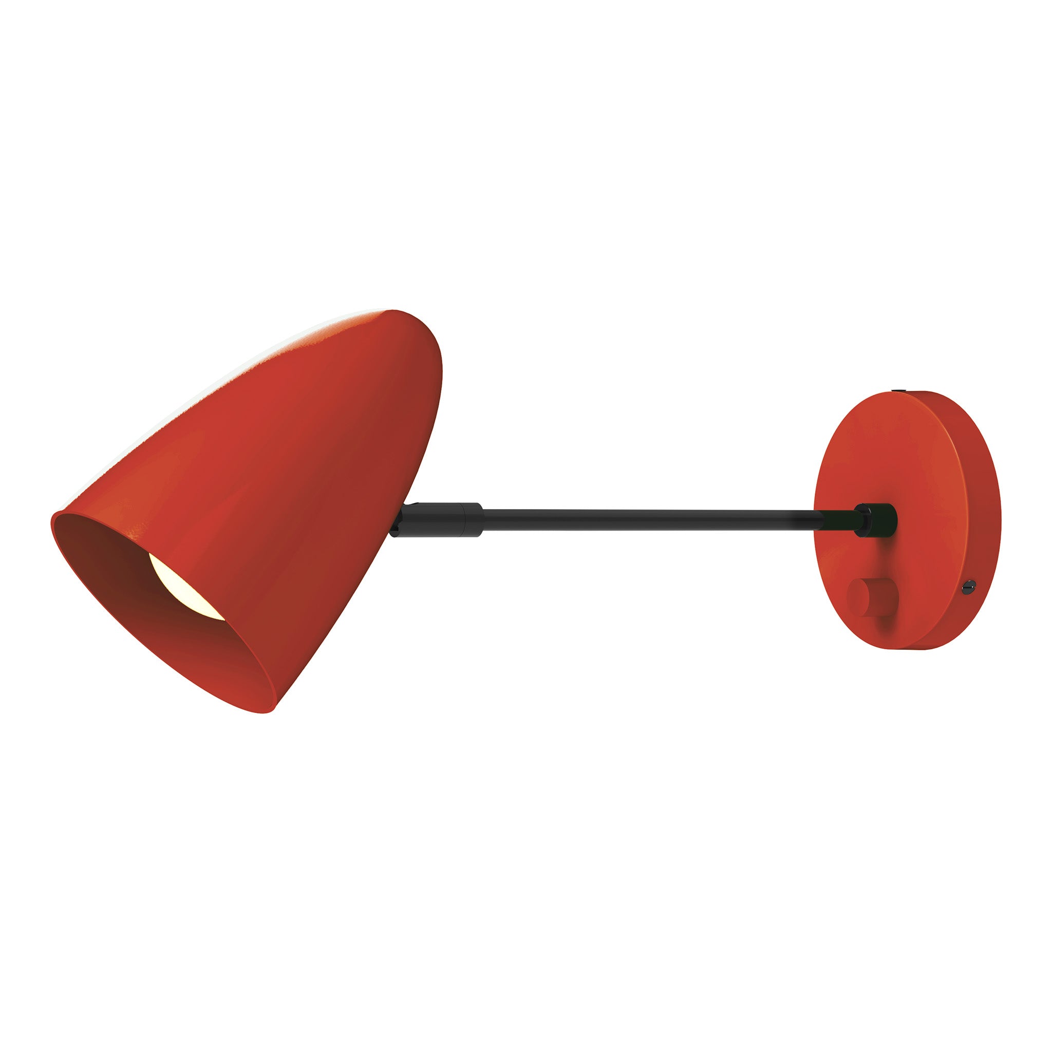Black and riding hood red color Boom sconce 10" arm Dutton Brown lighting