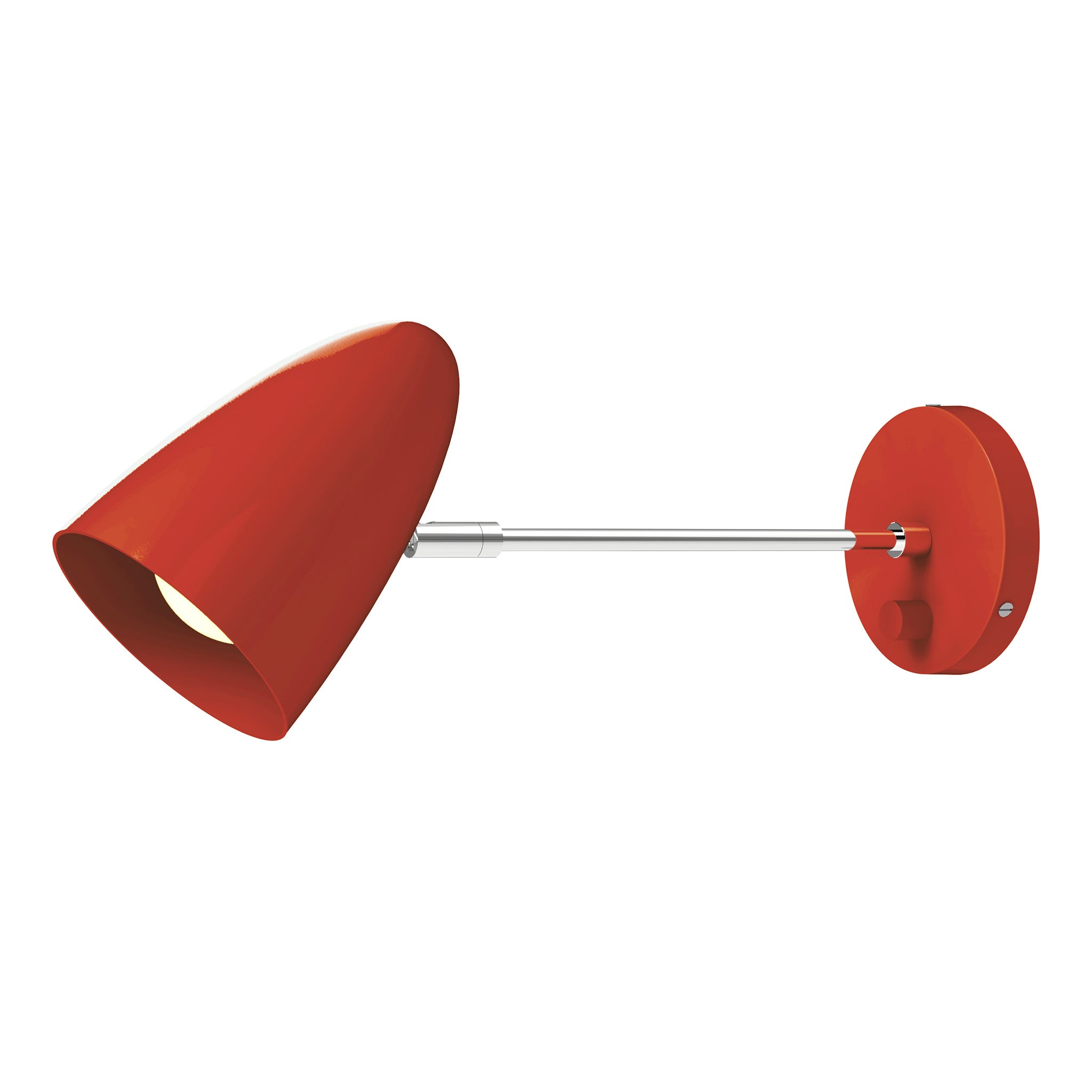 nickel riding hood red color boom sconce - 10" arm dutton brown lighting