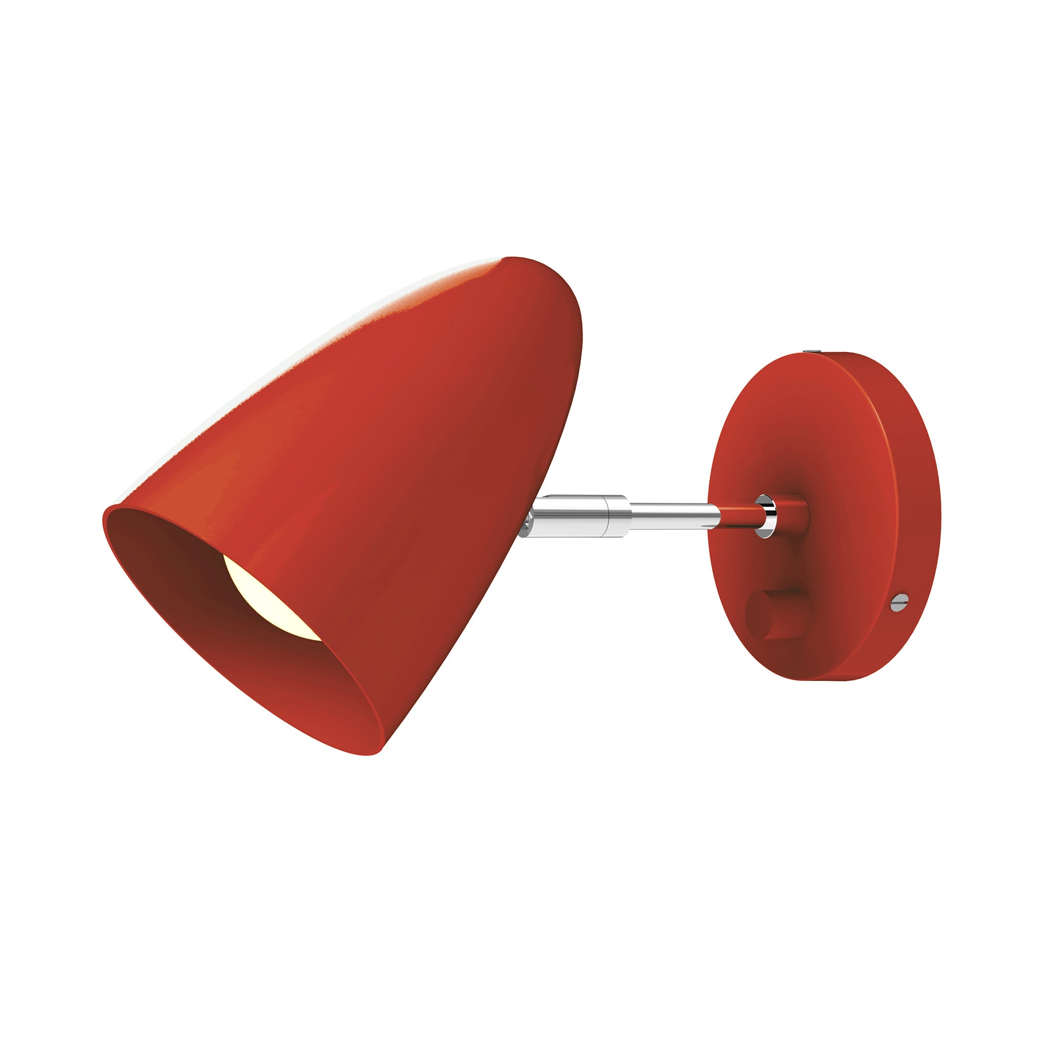 nickel riding hood red color boom sconce - 3" arm dutton brown lighting