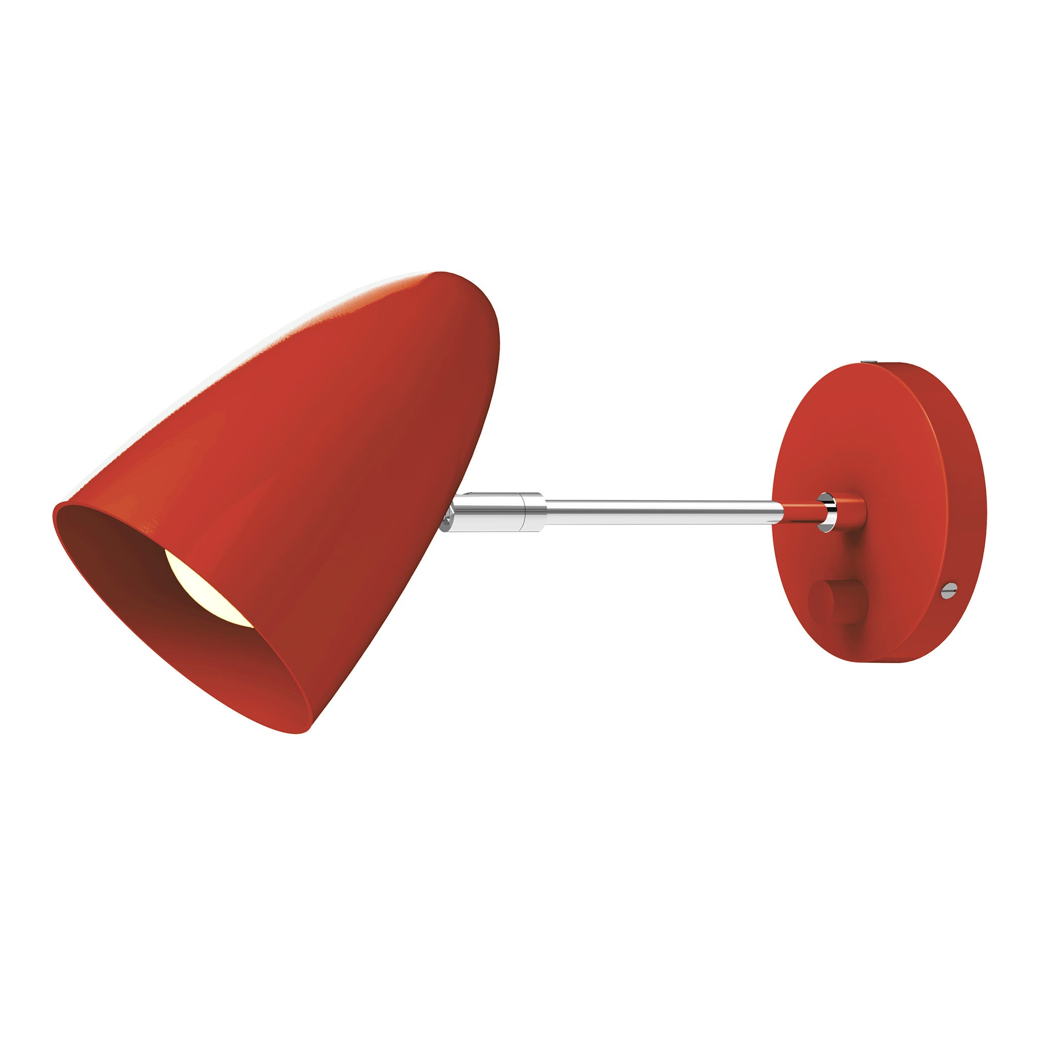 nickel riding hood red color boom sconce - 6" arm dutton brown lighting