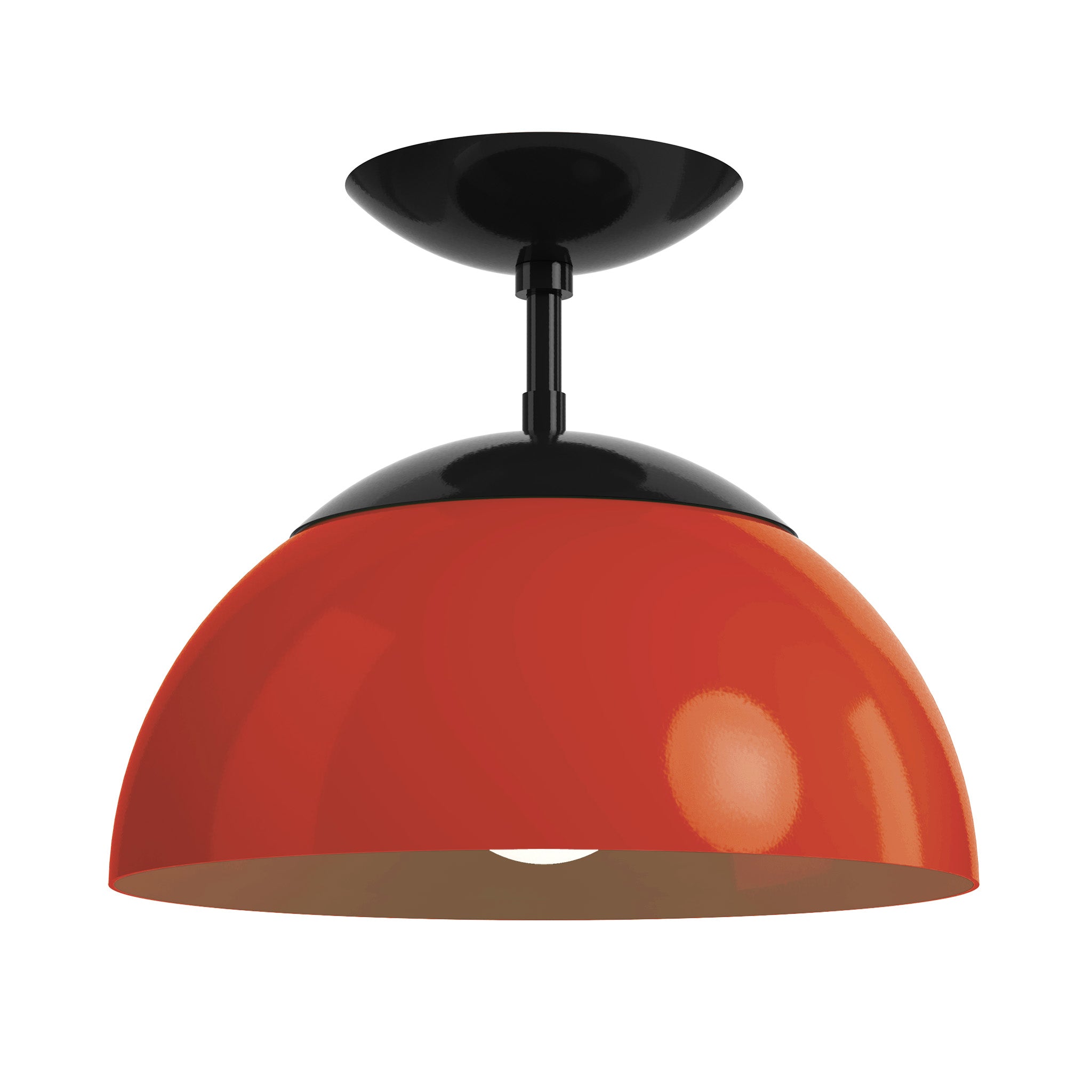 black riding hood red color cadbury flush mount 12" dutton brown lighting