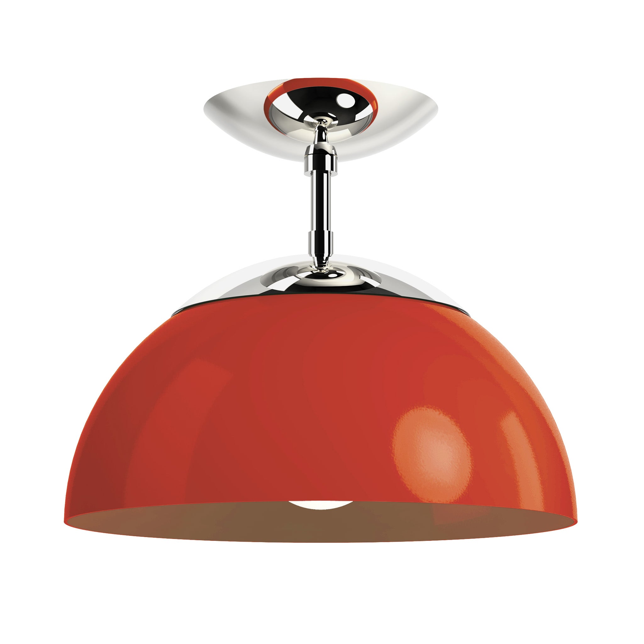 nickel riding hood red color cadbury flush mount 12" dutton brown lighting