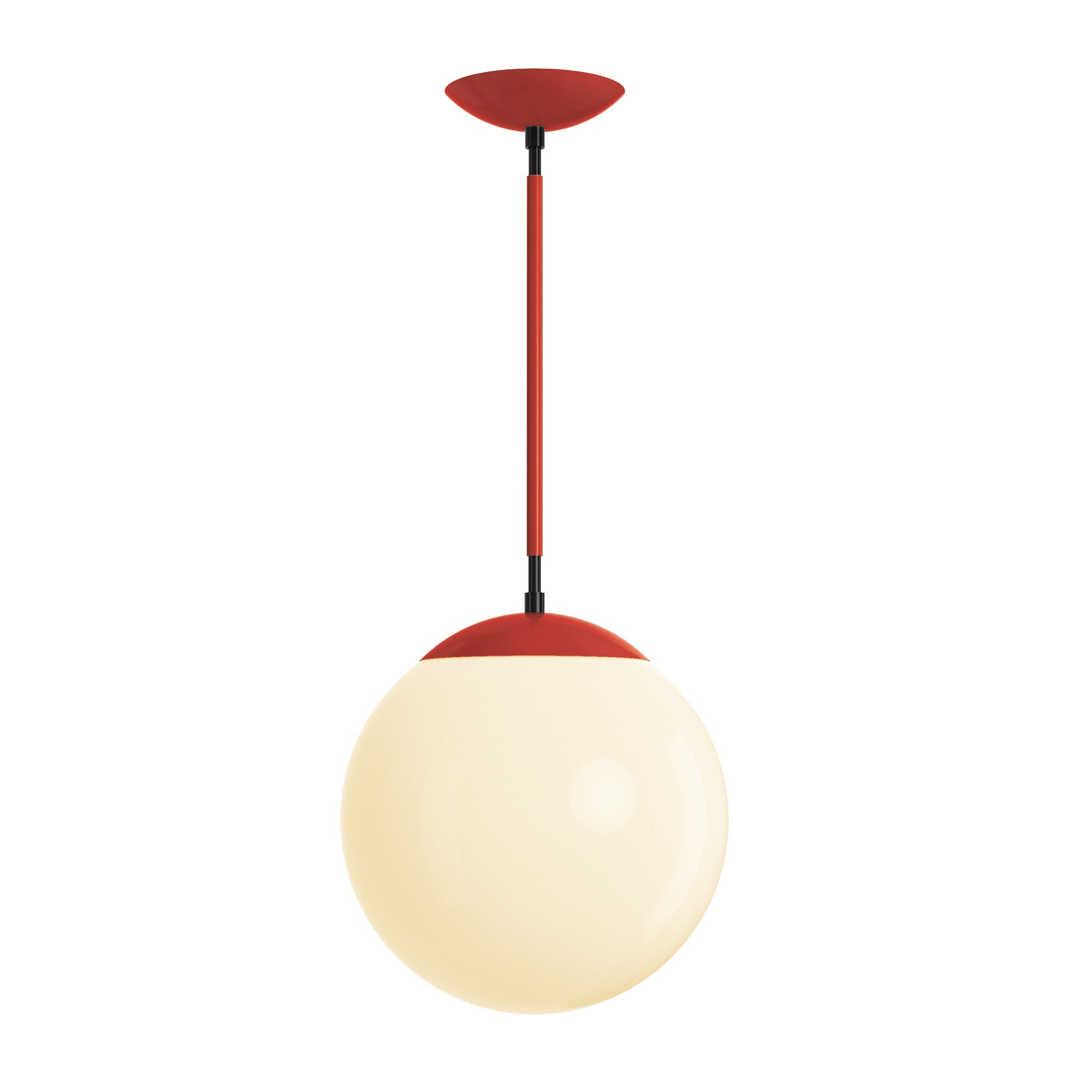 Black and riding hood red cap globe pendant 12" dutton brown lighting