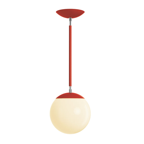 nickel riding hood red color cap pendant 8" dutton brown lighting