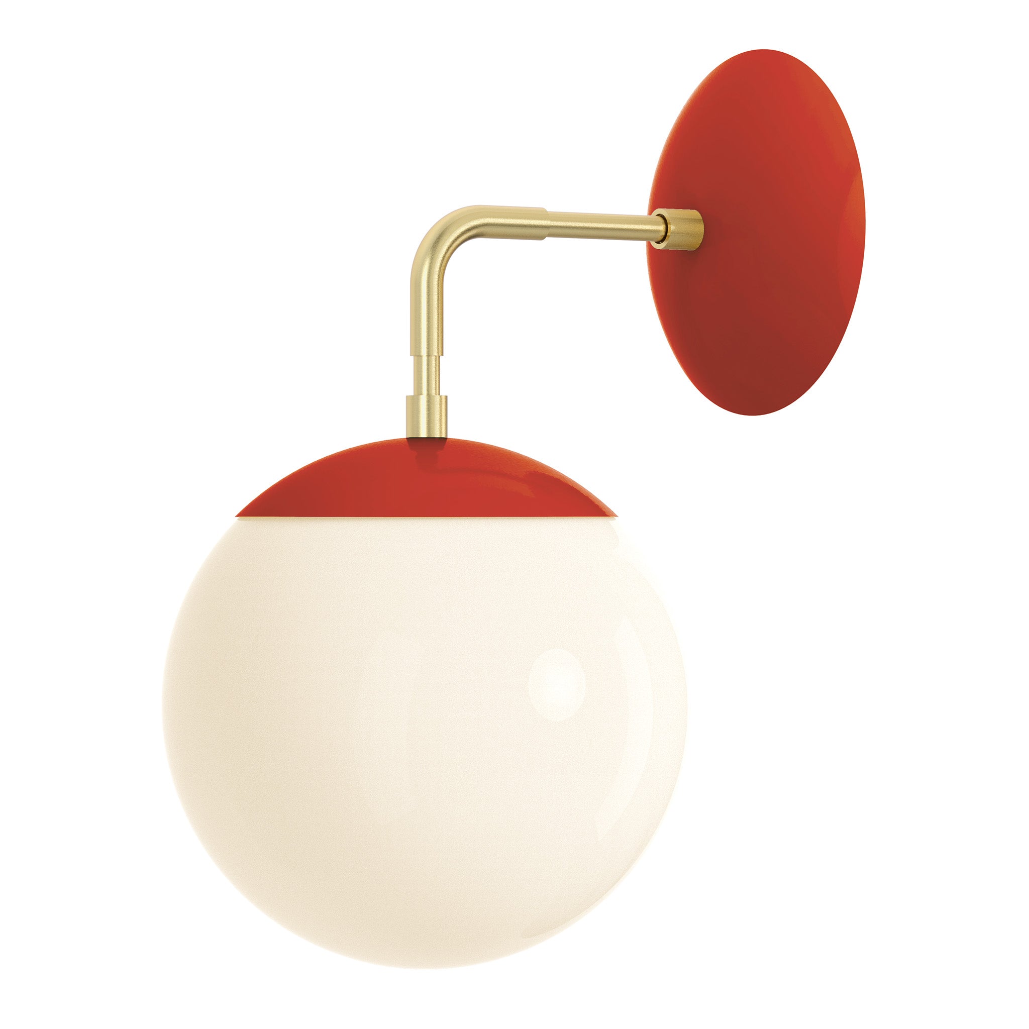 brass riding hood red color cap sconce 8" dutton brown lighting