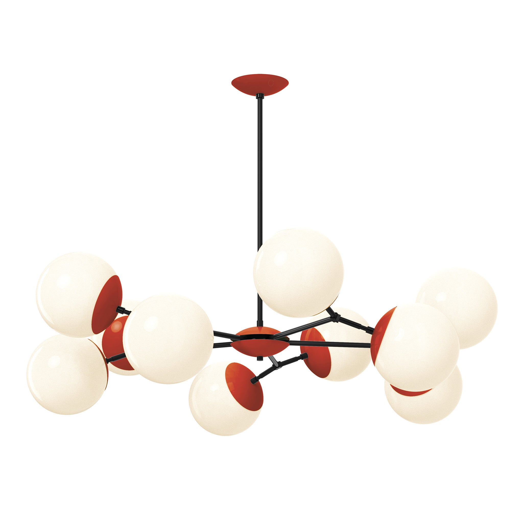Black and Riding hood red color Crown chandelier 46" Dutton Brown lighting