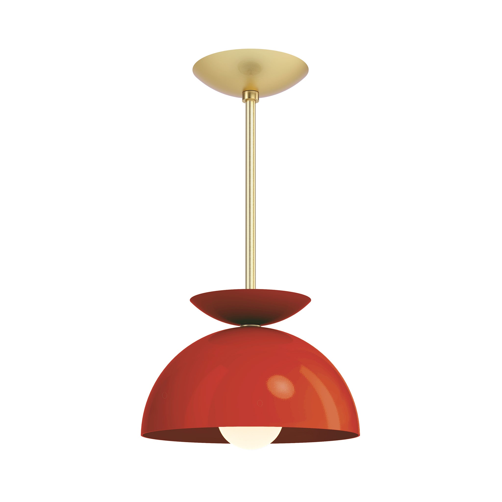 brass riding hood red color echo pendant 10" dutton brown lighting