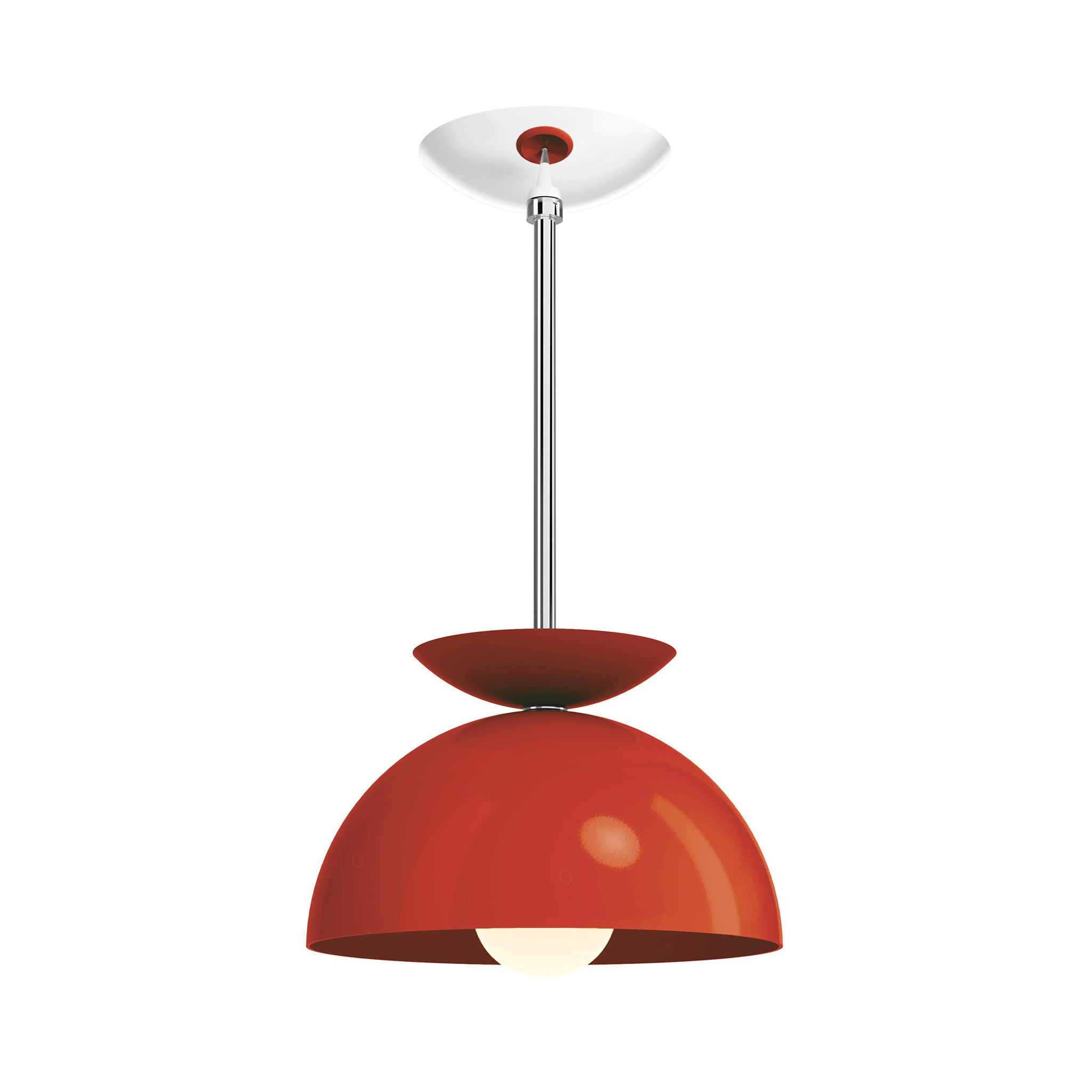 nickel riding hood red color echo pendant 10" dutton brown lighting