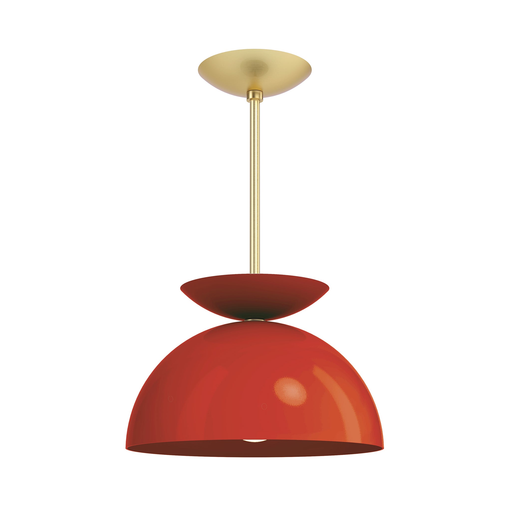 brass riding hood red color echo pendant 12" dutton brown lighting